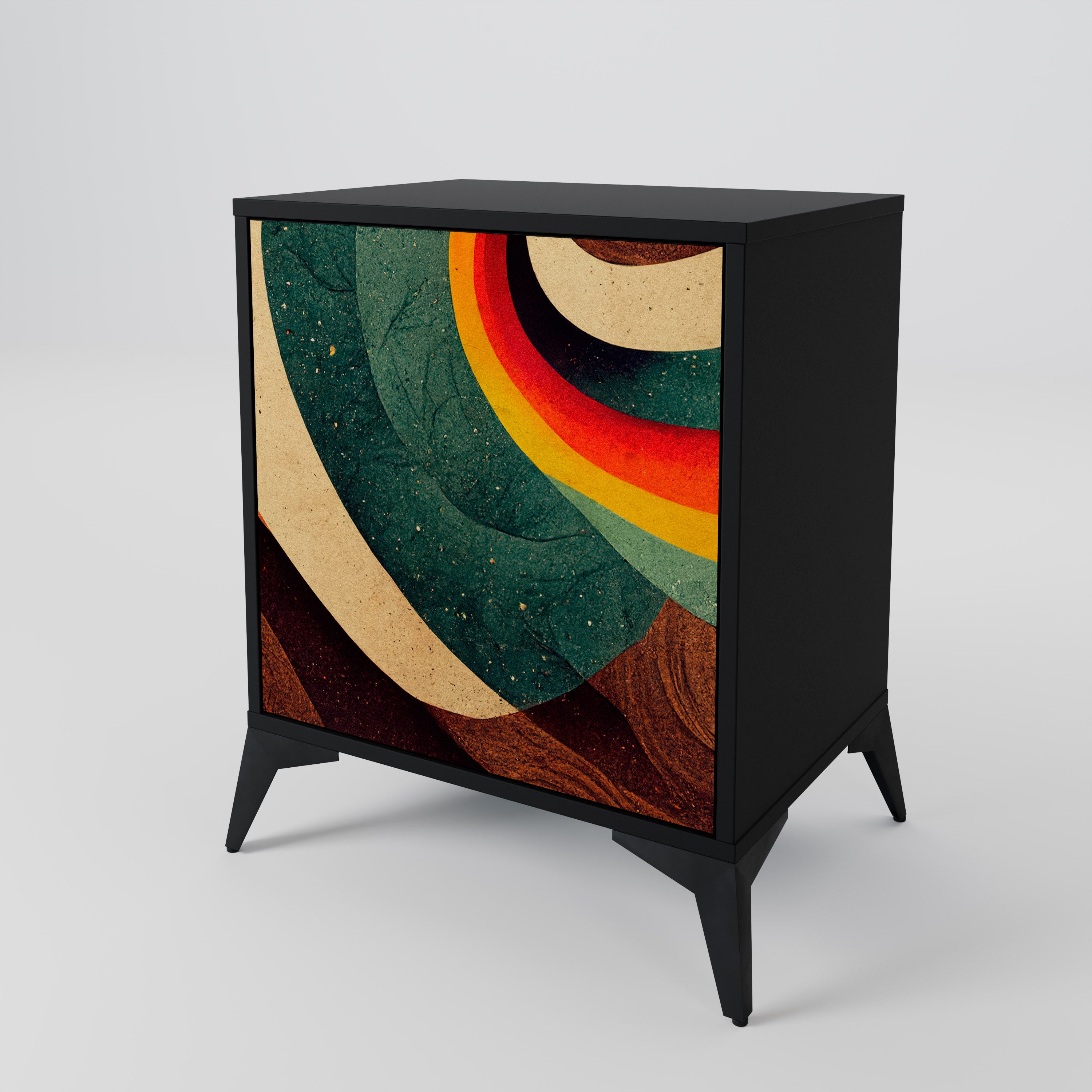 COLORFUL STRANDS Sideboard mit 1 Tür in Schwarz