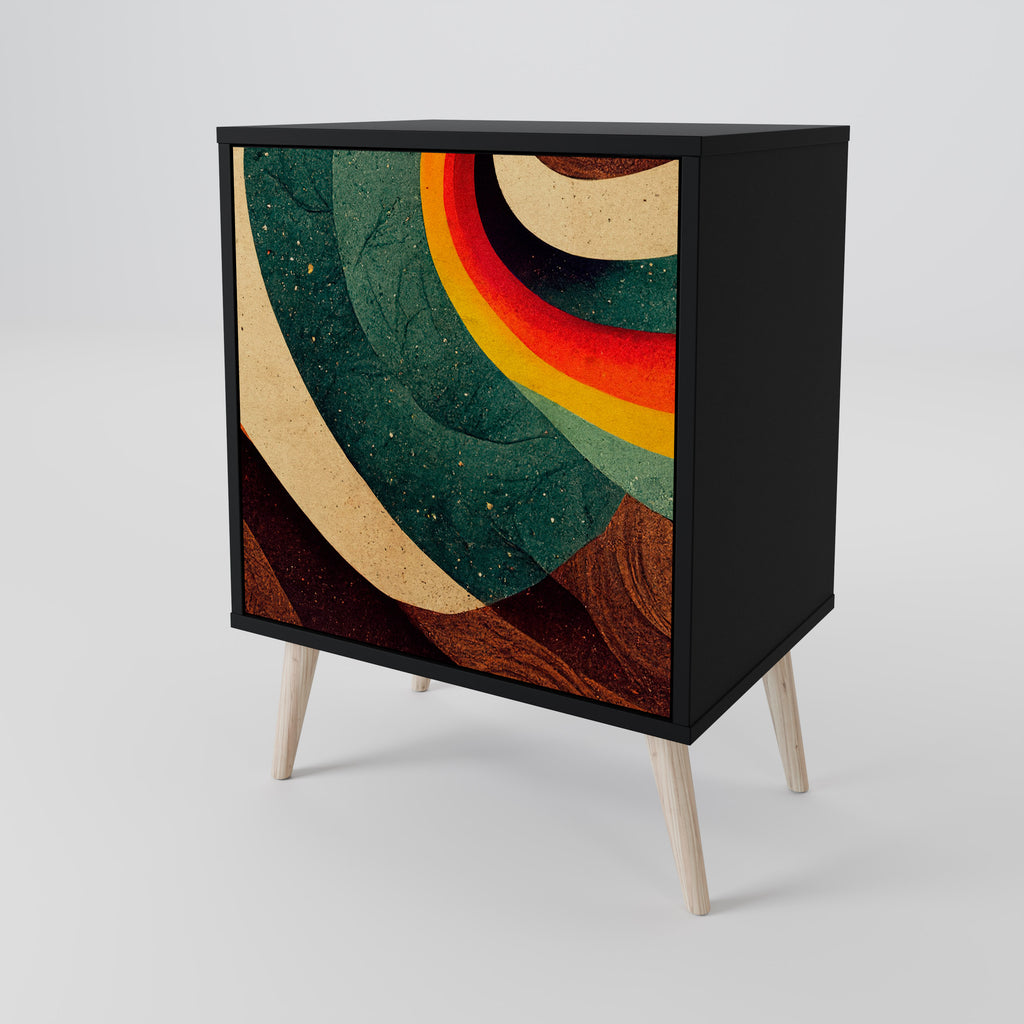 COLORFUL STRANDS Sideboard mit 1 Tür in Schwarz