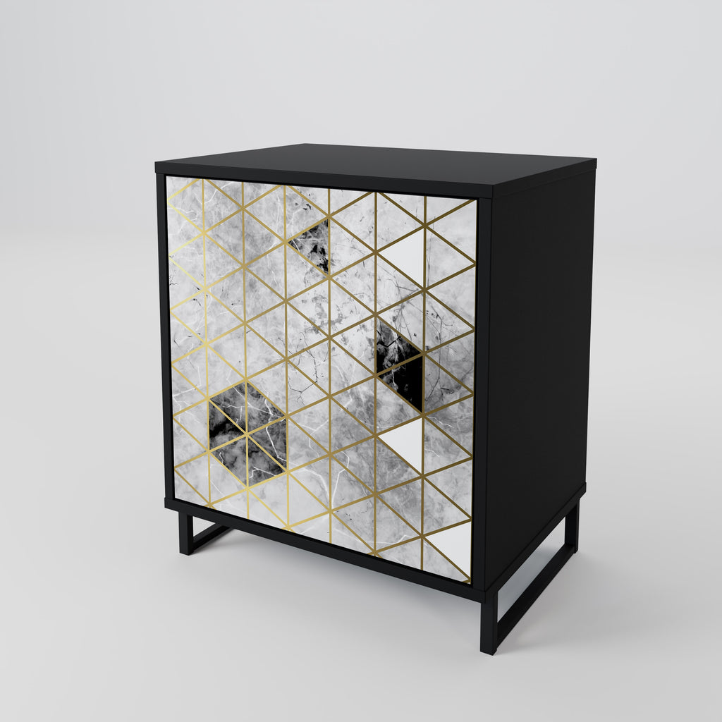 ASHEN ARIA 1-Door Sideboard in Black Finish