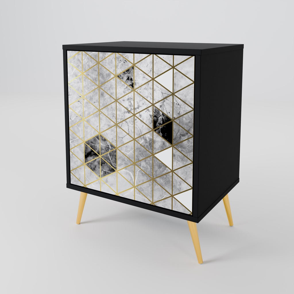 ASHEN ARIA 1-Door Sideboard in Black Finish