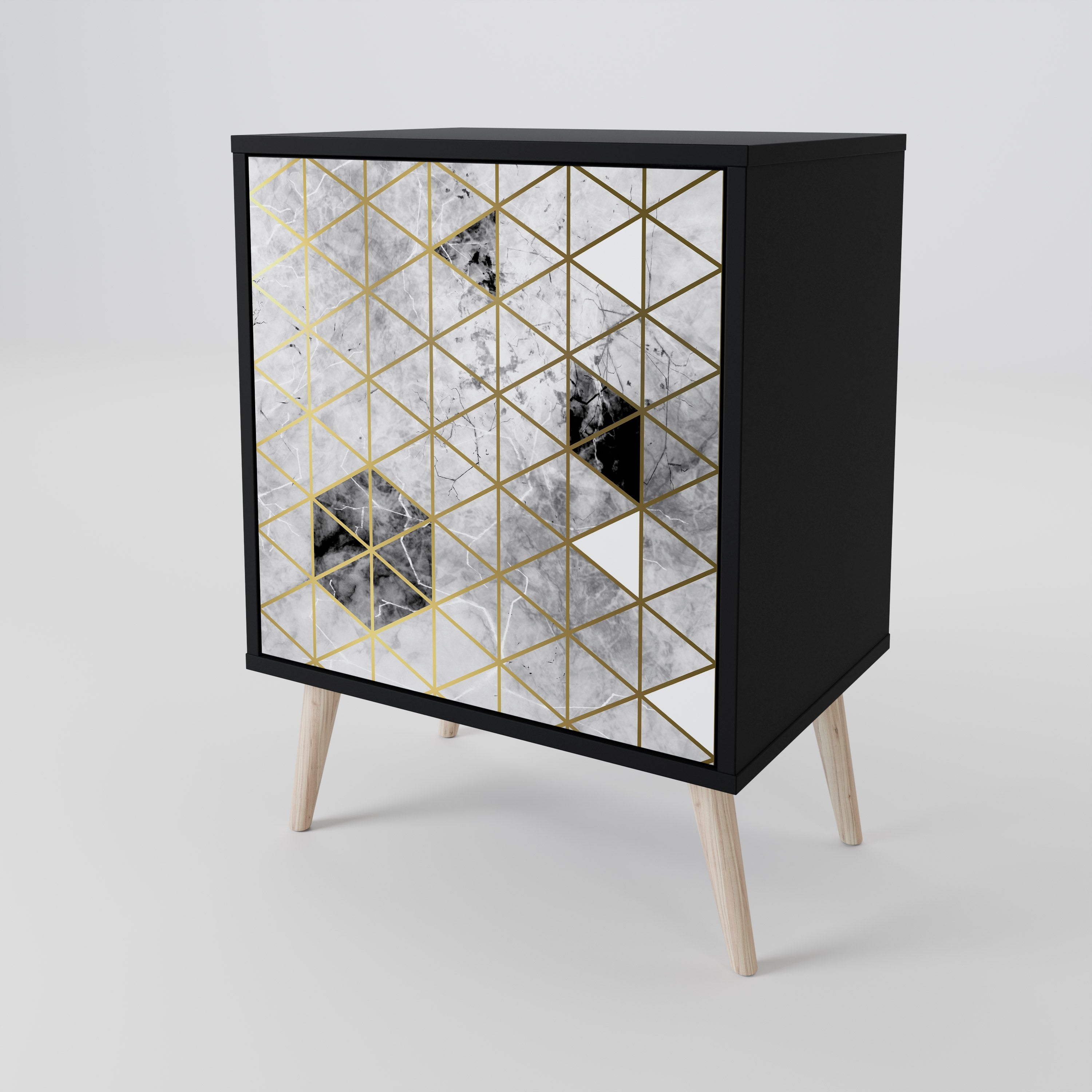 ASHEN ARIA 1-Door Sideboard in Black Finish