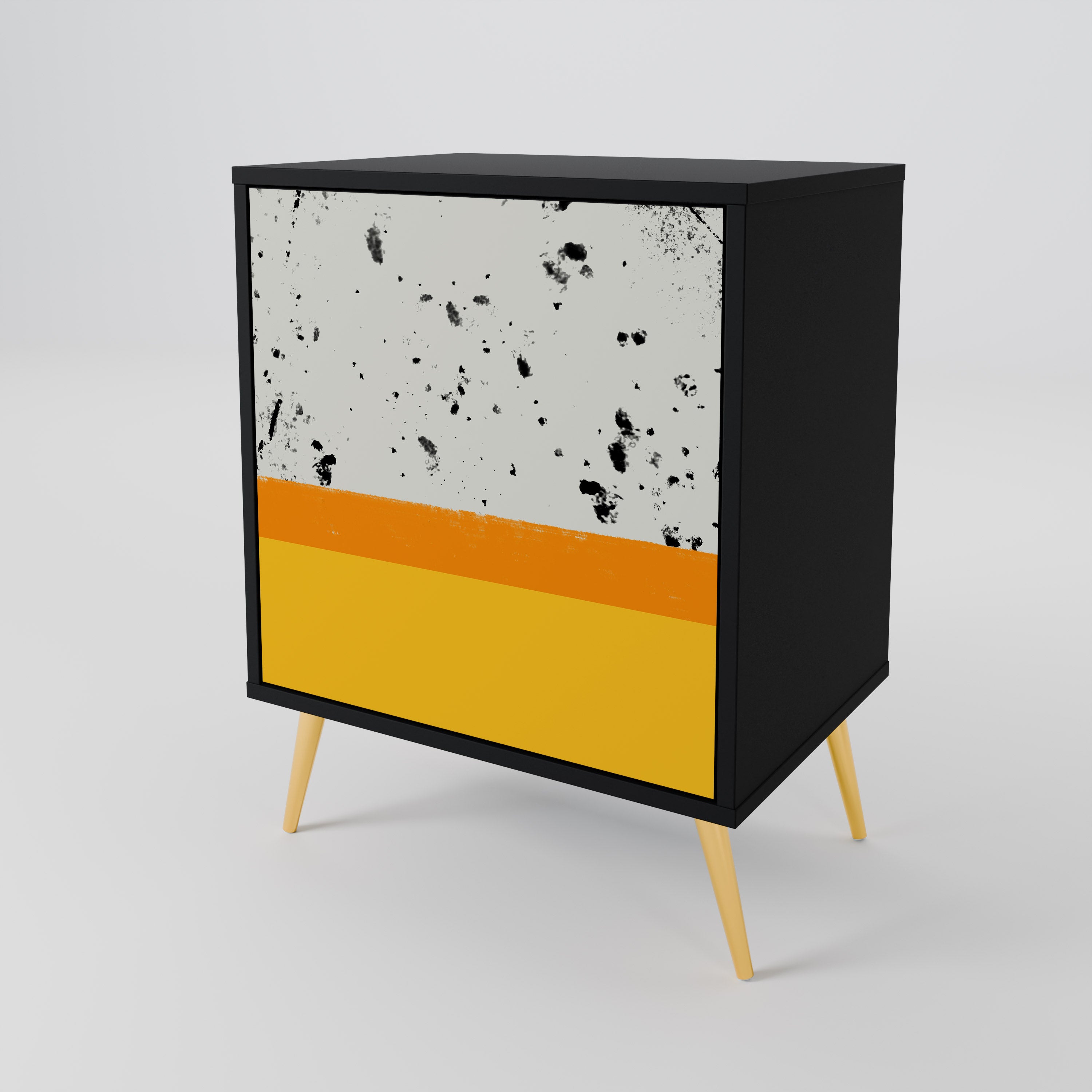 DYED BY ORANGE Sideboard mit 1 Tür in Schwarz