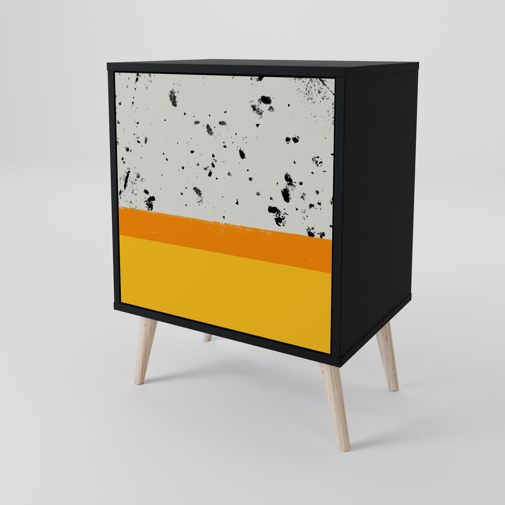DYED BY ORANGE Sideboard mit 1 Tür in Schwarz