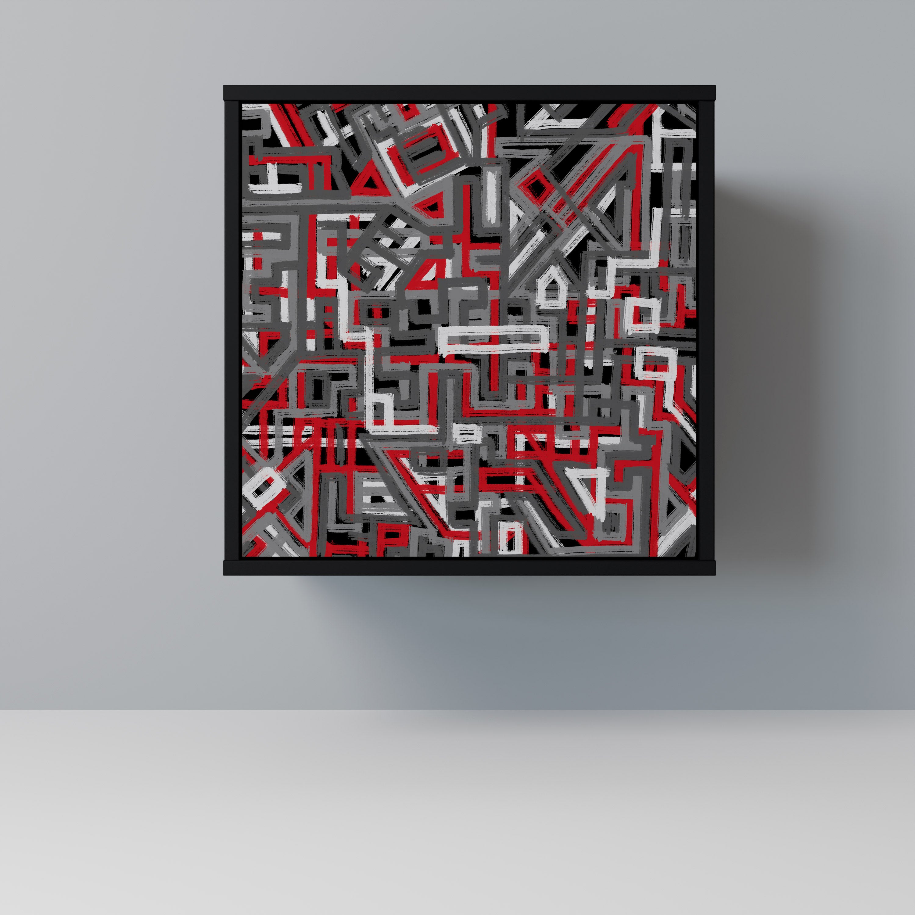 BROKEN LINES Sideboard mit 1 Tür in Schwarz