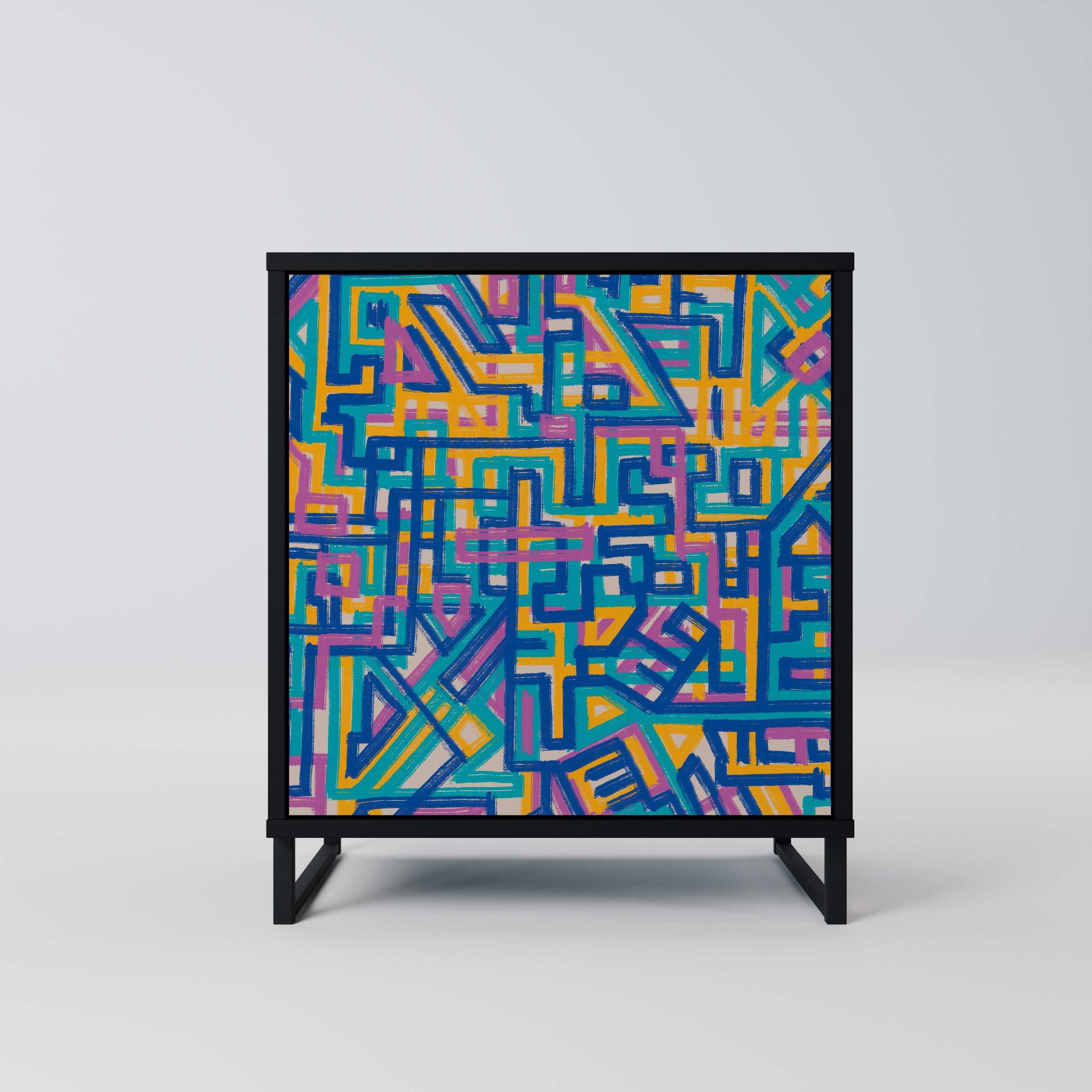 MEMORIES MAP Sideboard mit 1 Tür in Schwarz