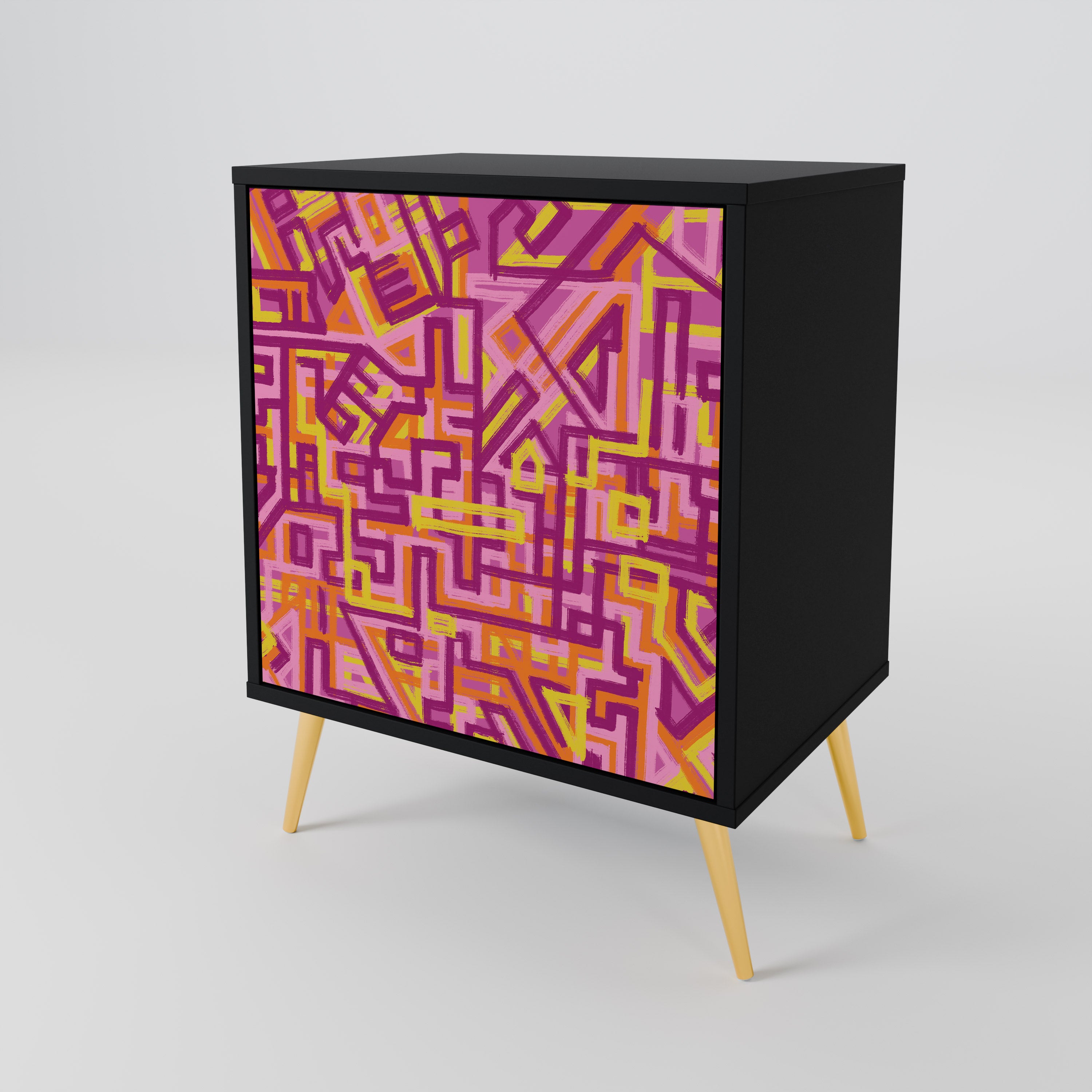 LOVELY MEMORIES Sideboard mit 1 Tür in Schwarz