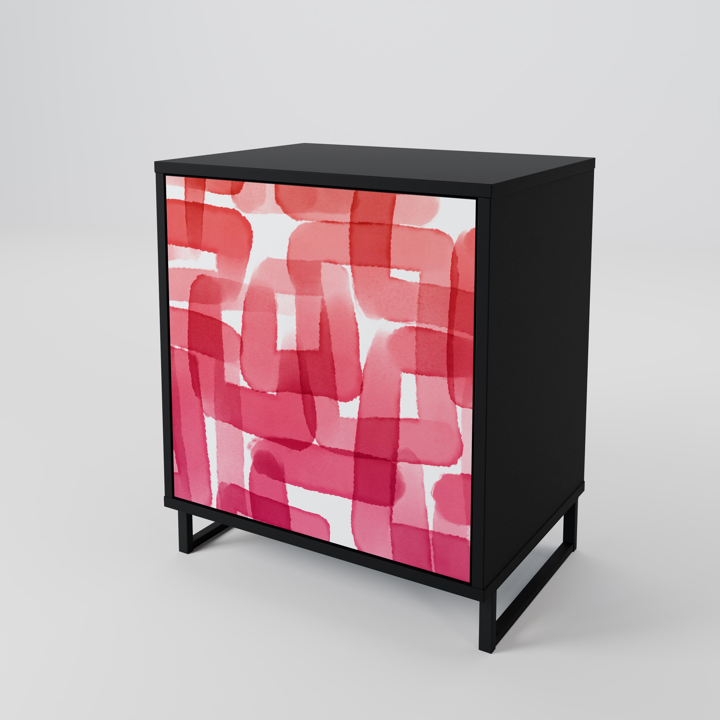 KALEIDOSCOPIC CUBISM Sideboard mit 1 Tür in Schwarz