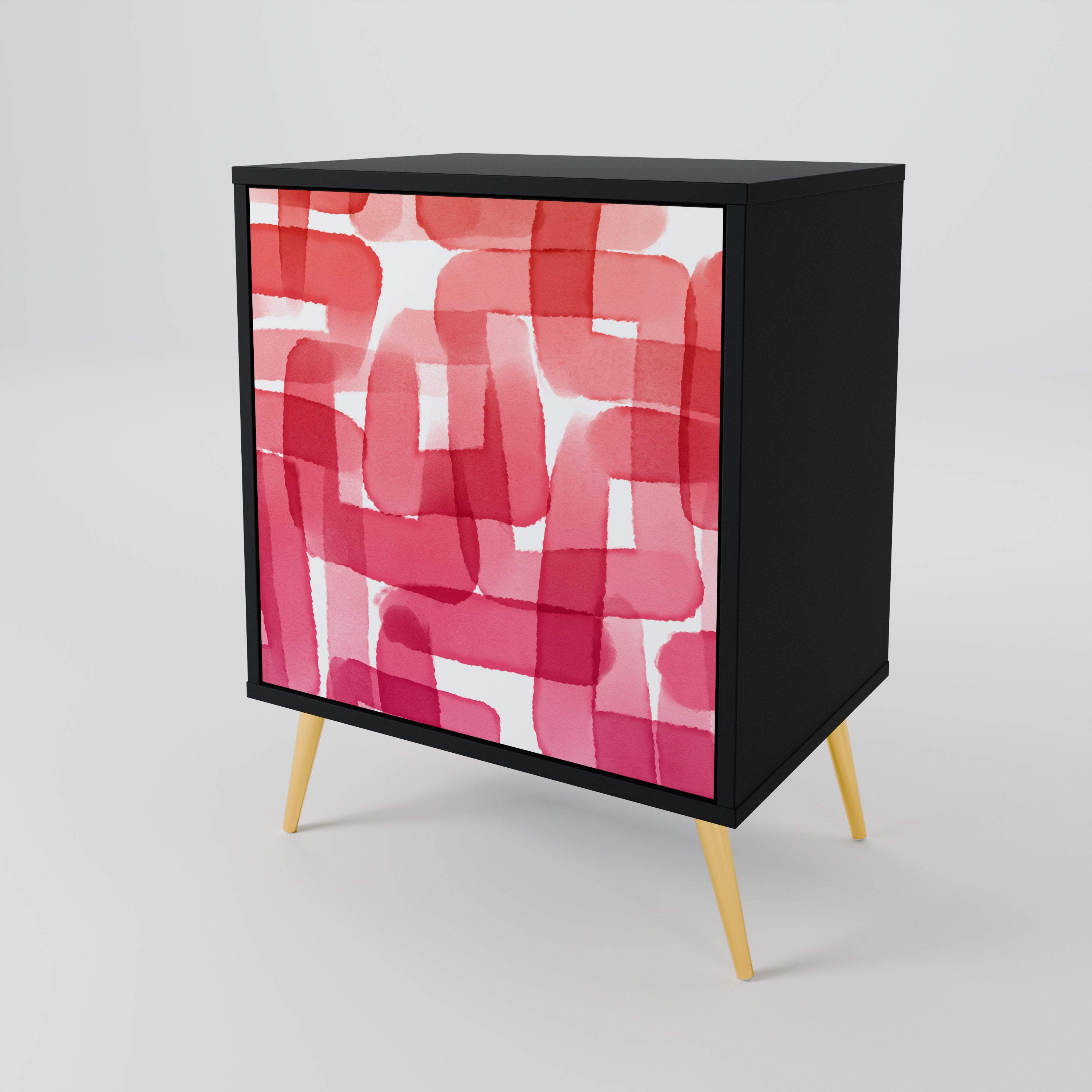 KALEIDOSCOPIC CUBISM Sideboard mit 1 Tür in Schwarz