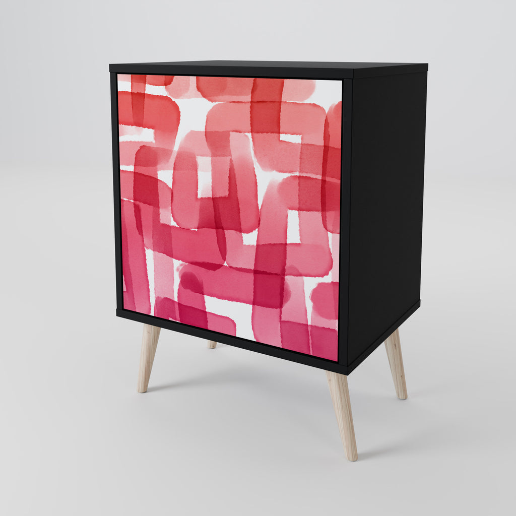 KALEIDOSCOPIC CUBISM Sideboard mit 1 Tür in Schwarz