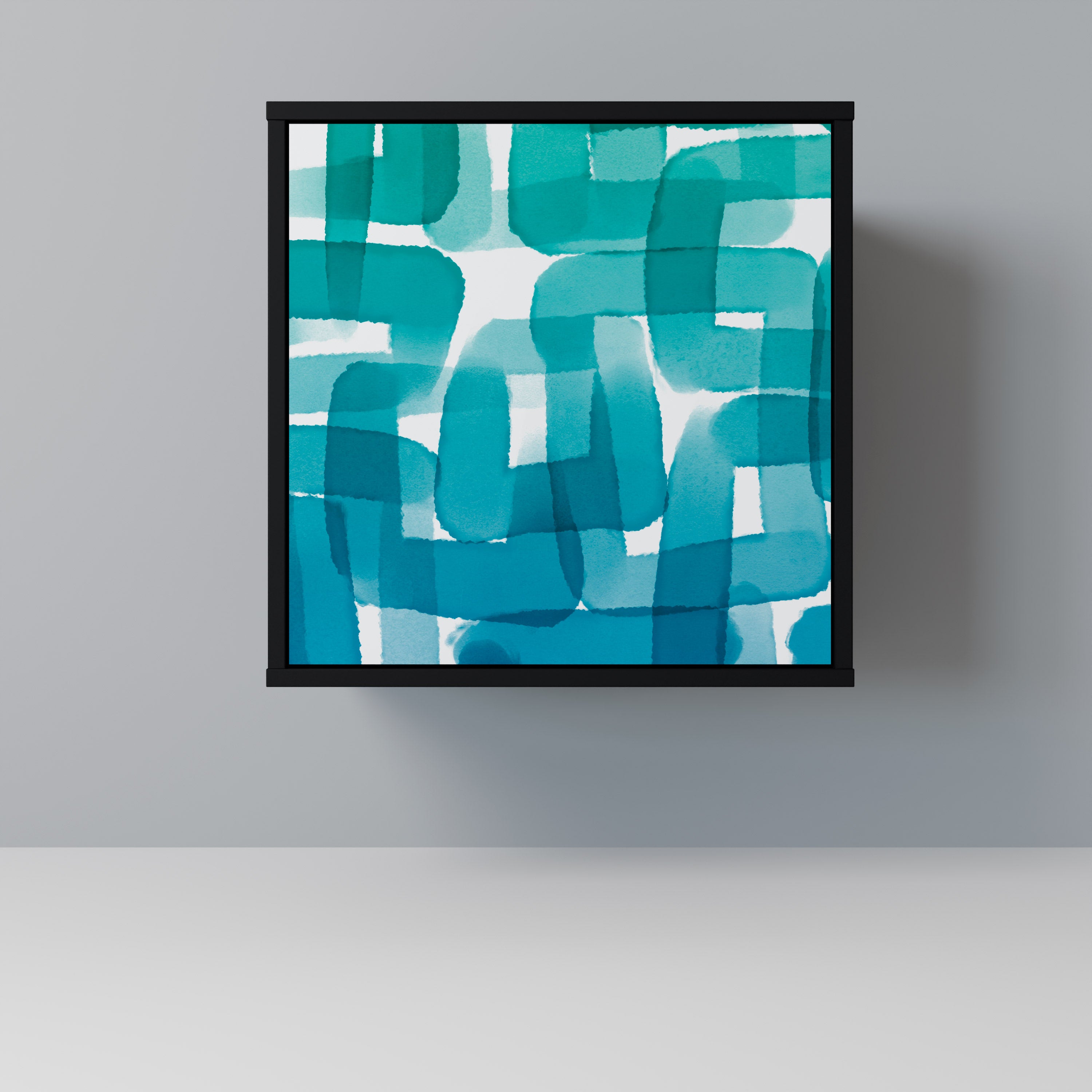 TURQUOISE RECTANGLES Sideboard mit 1 Tür in Schwarz