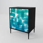 TURQUOISE RECTANGLES Sideboard mit 1 Tür in Schwarz