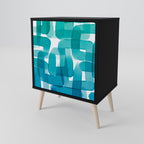 TURQUOISE RECTANGLES Sideboard mit 1 Tür in Schwarz