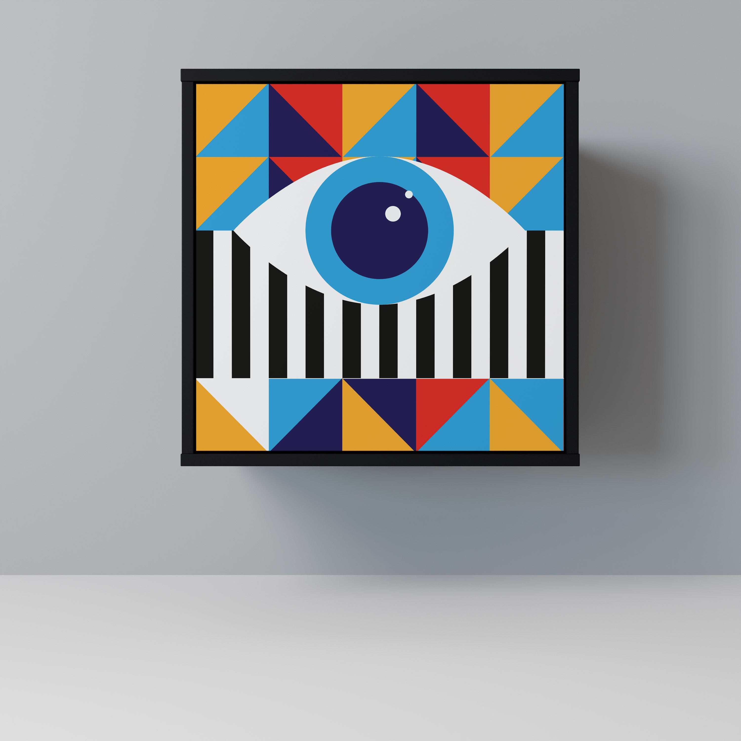 ABSTRACTION AND GEOMETRY Sideboard mit 1 Tür in Schwarz