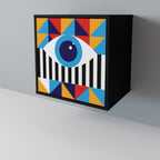 ABSTRACTION AND GEOMETRY Sideboard mit 1 Tür in Schwarz