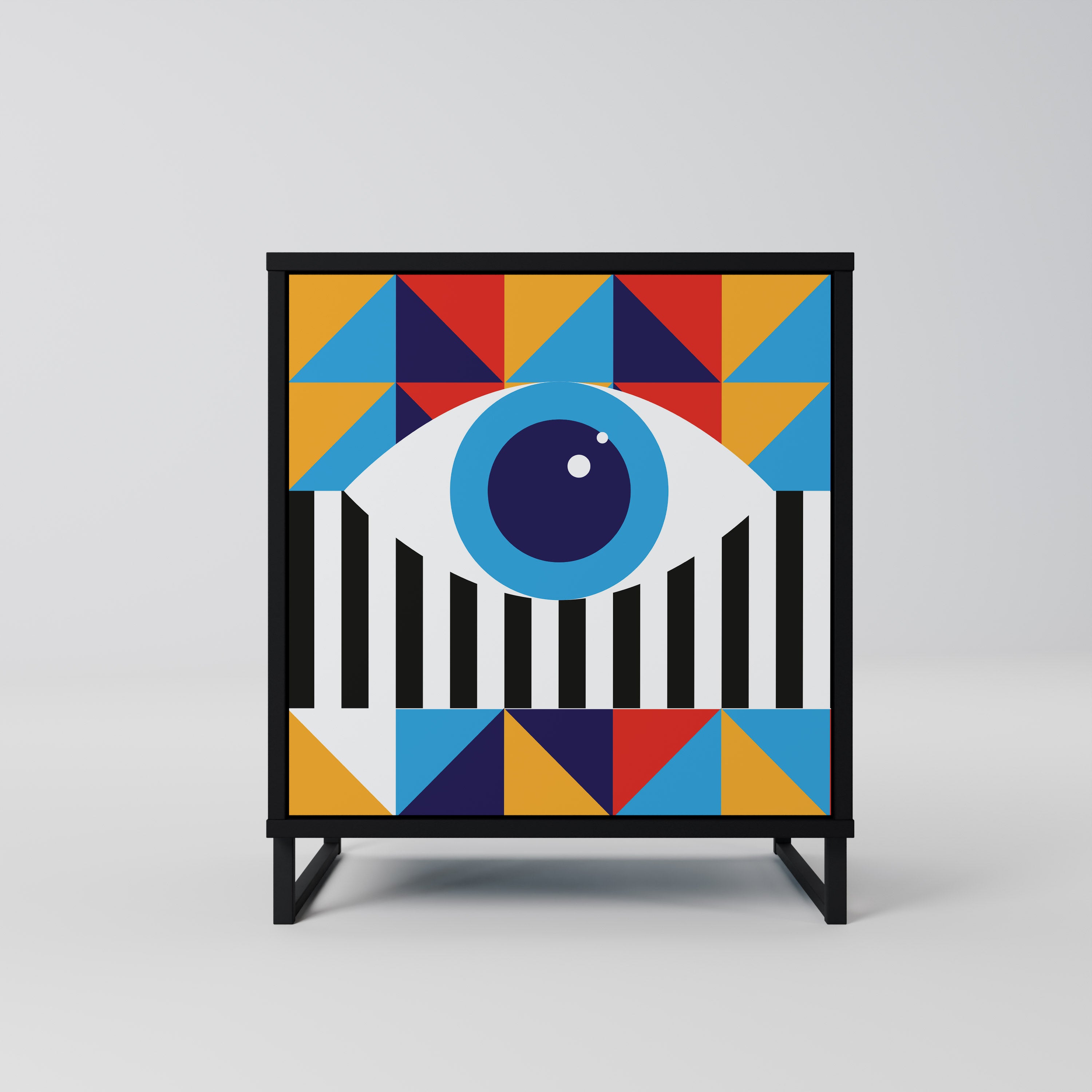 ABSTRACTION AND GEOMETRY Sideboard mit 1 Tür in Schwarz