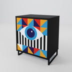 ABSTRACTION AND GEOMETRY Sideboard mit 1 Tür in Schwarz