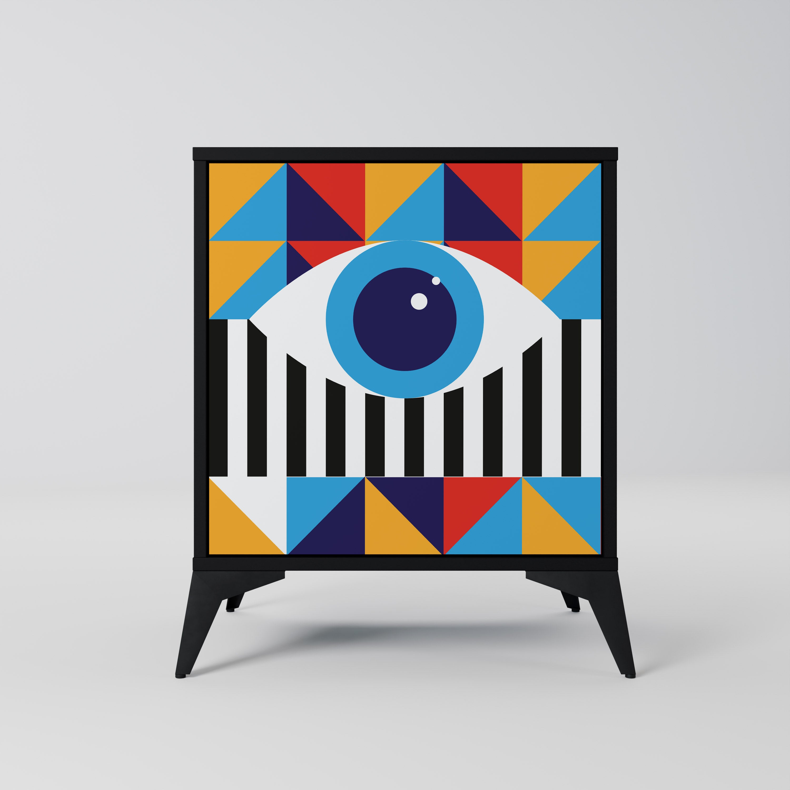 ABSTRACTION AND GEOMETRY Sideboard mit 1 Tür in Schwarz