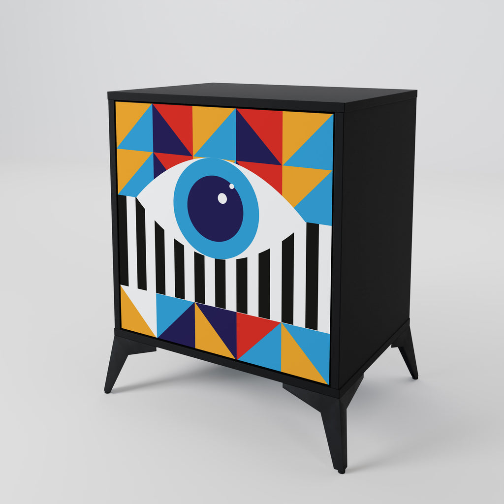 ABSTRACTION AND GEOMETRY Sideboard mit 1 Tür in Schwarz