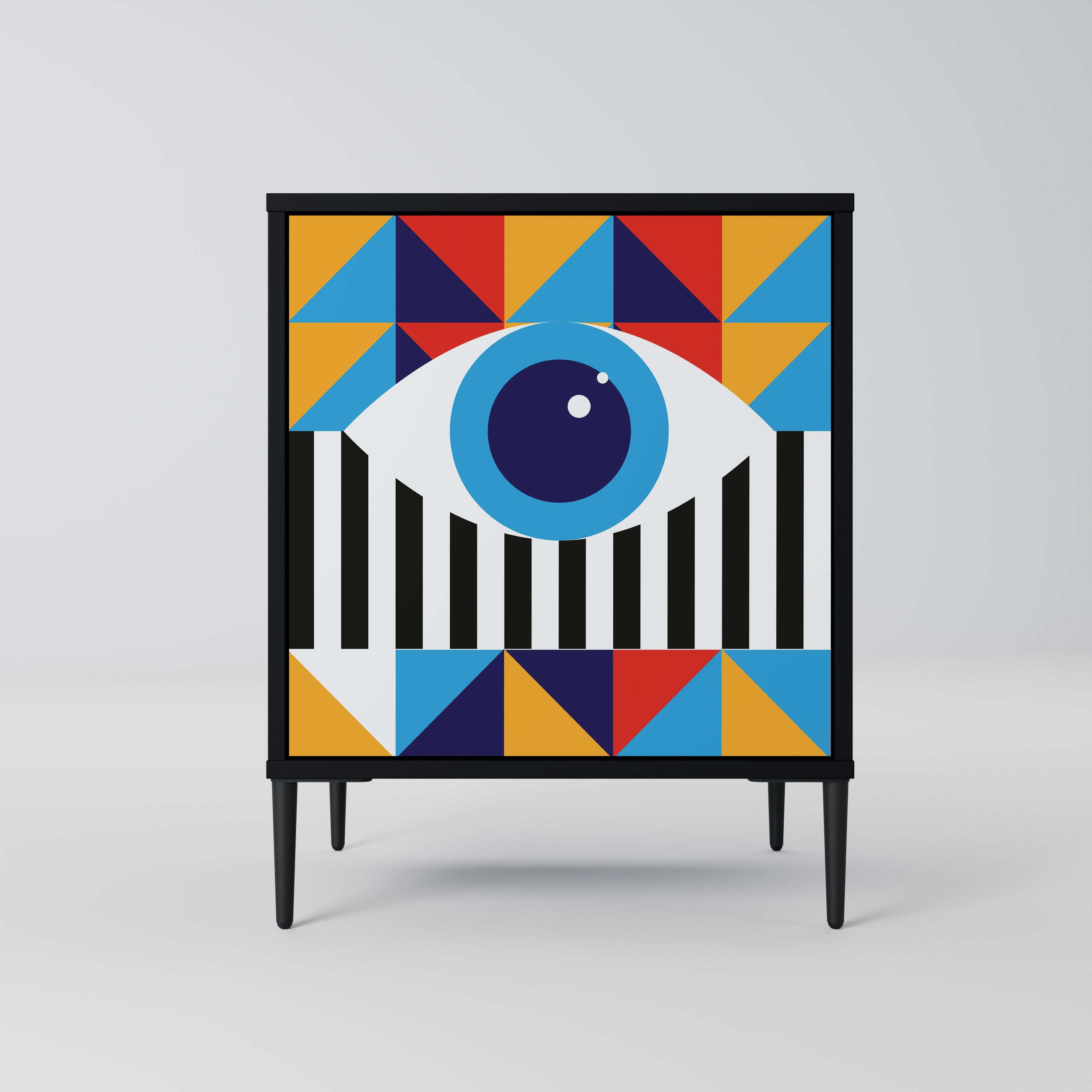 ABSTRACTION AND GEOMETRY Sideboard mit 1 Tür in Schwarz