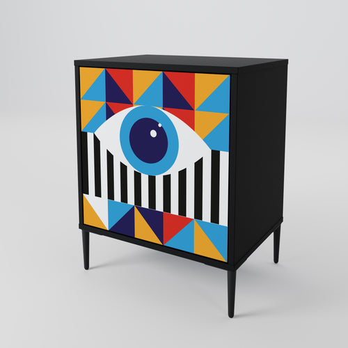 ABSTRACTION AND GEOMETRY Sideboard mit 1 Tür in Schwarz