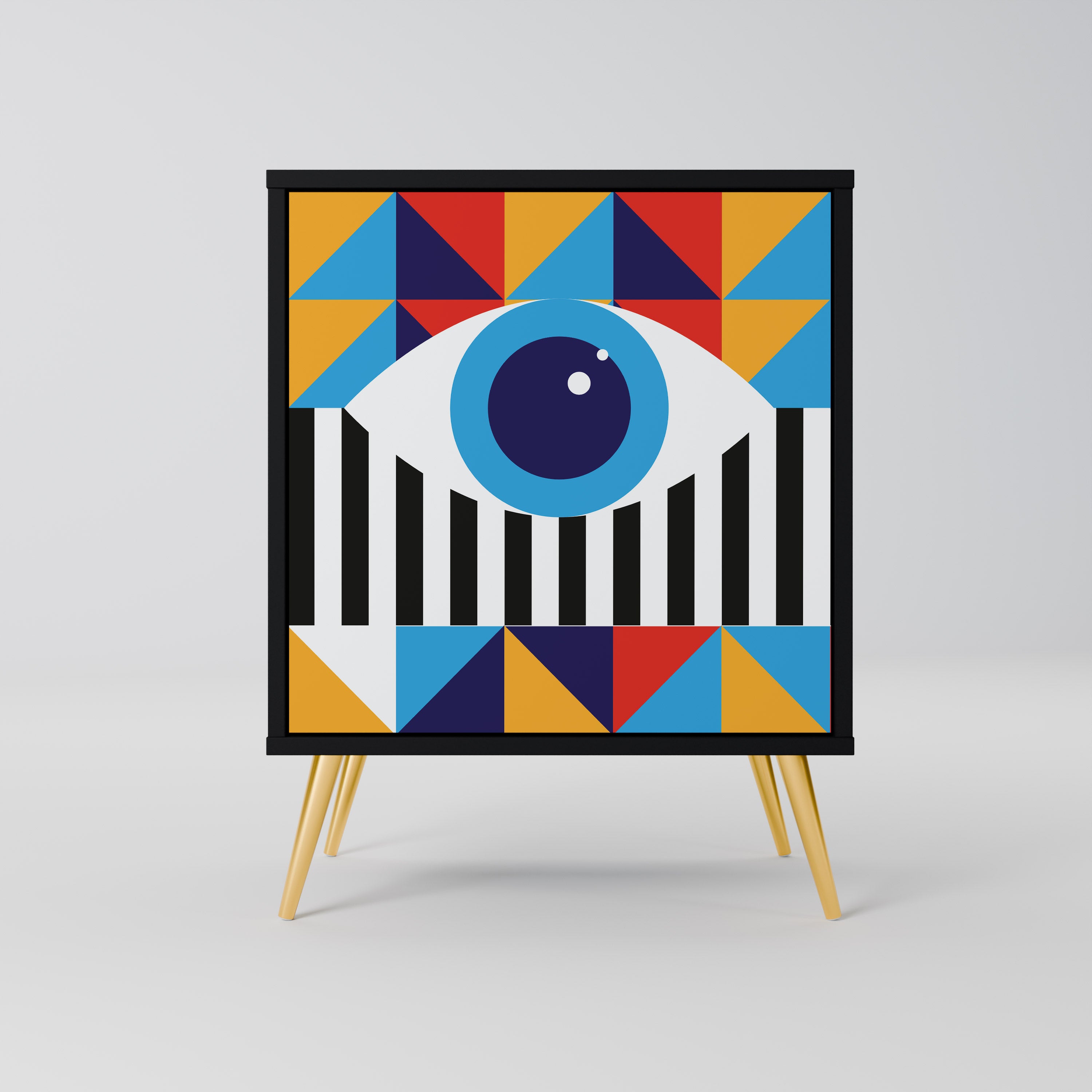 ABSTRACTION AND GEOMETRY Sideboard mit 1 Tür in Schwarz