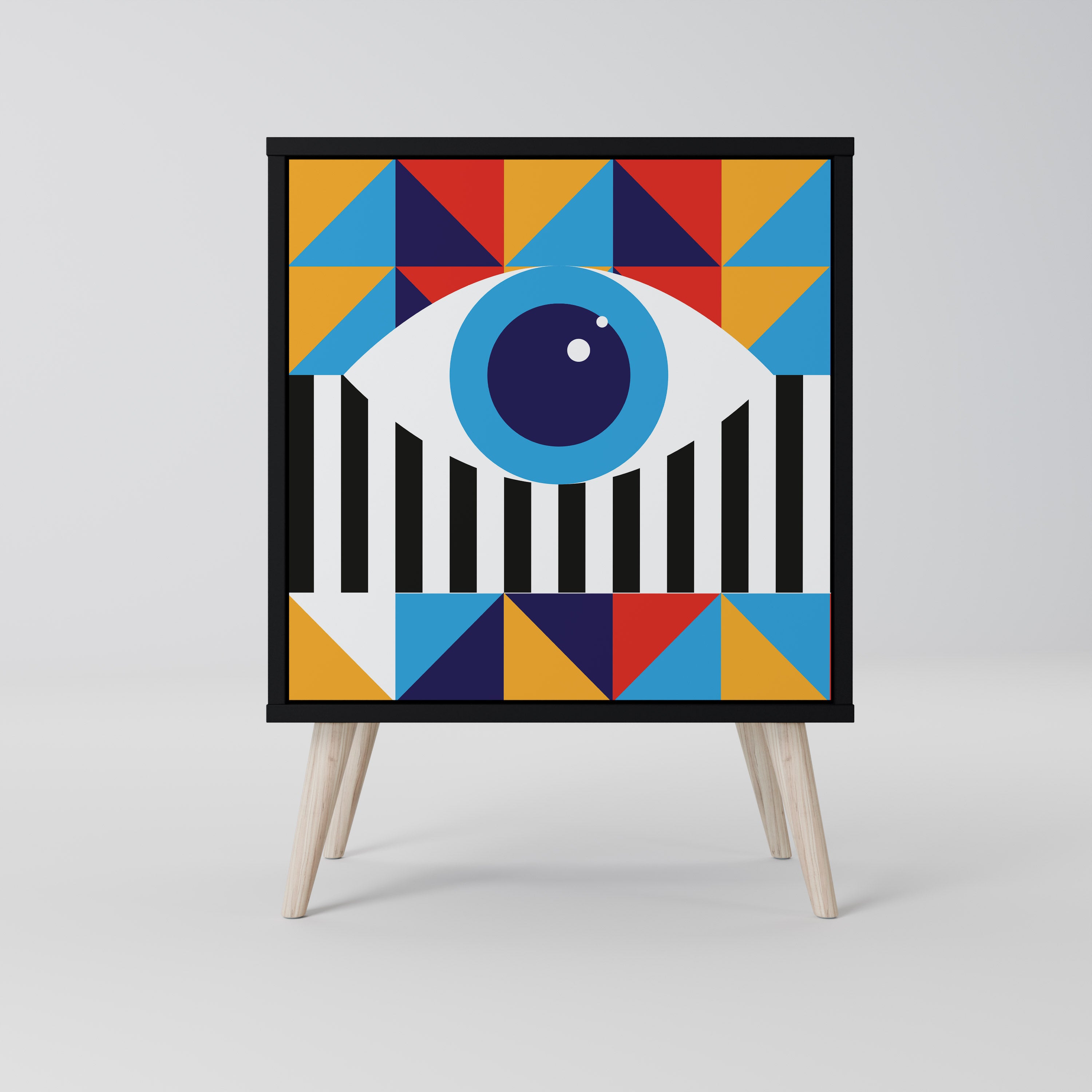 ABSTRACTION AND GEOMETRY Sideboard mit 1 Tür in Schwarz