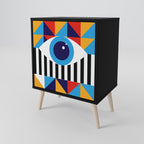 ABSTRACTION AND GEOMETRY Sideboard mit 1 Tür in Schwarz