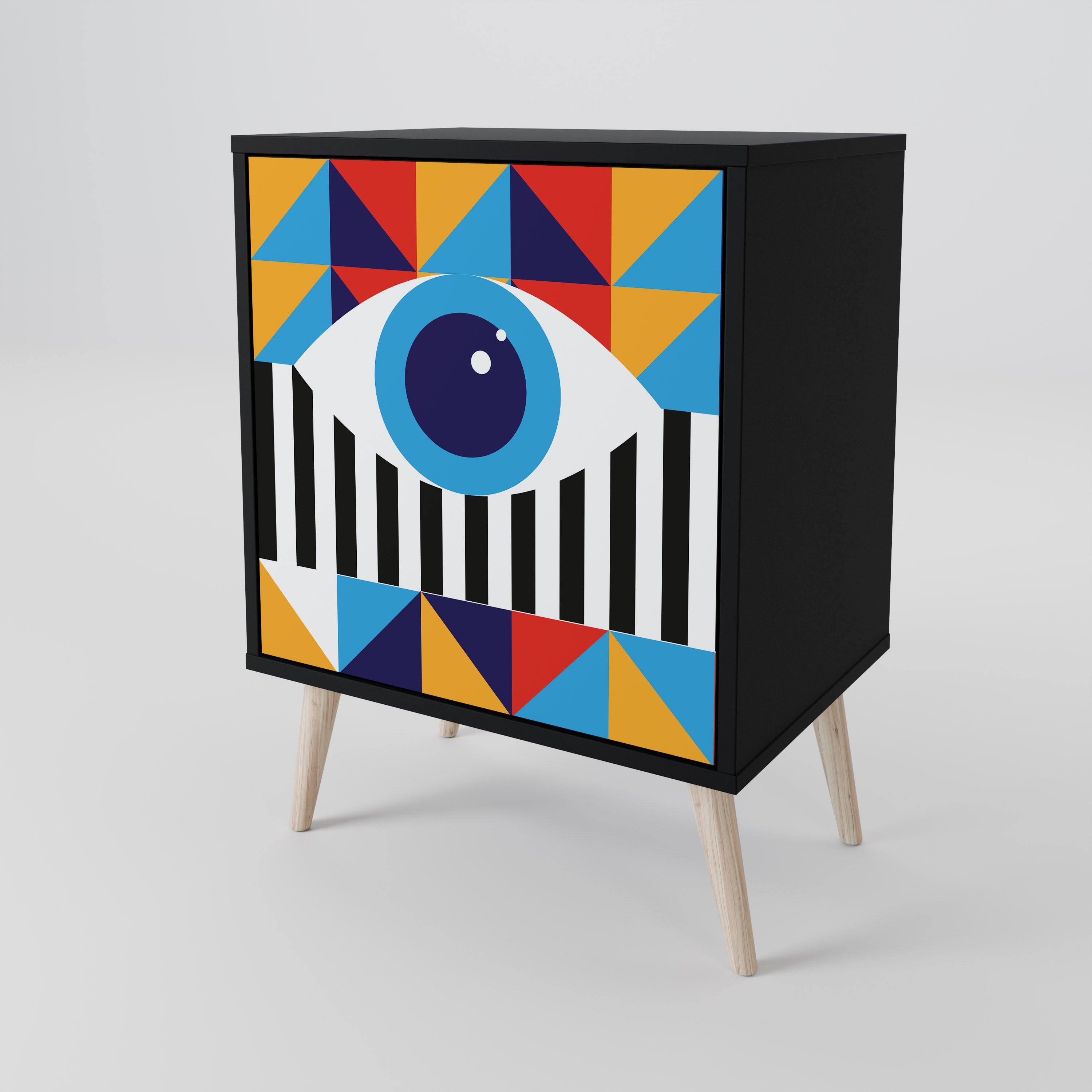 ABSTRACTION AND GEOMETRY Sideboard mit 1 Tür in Schwarz