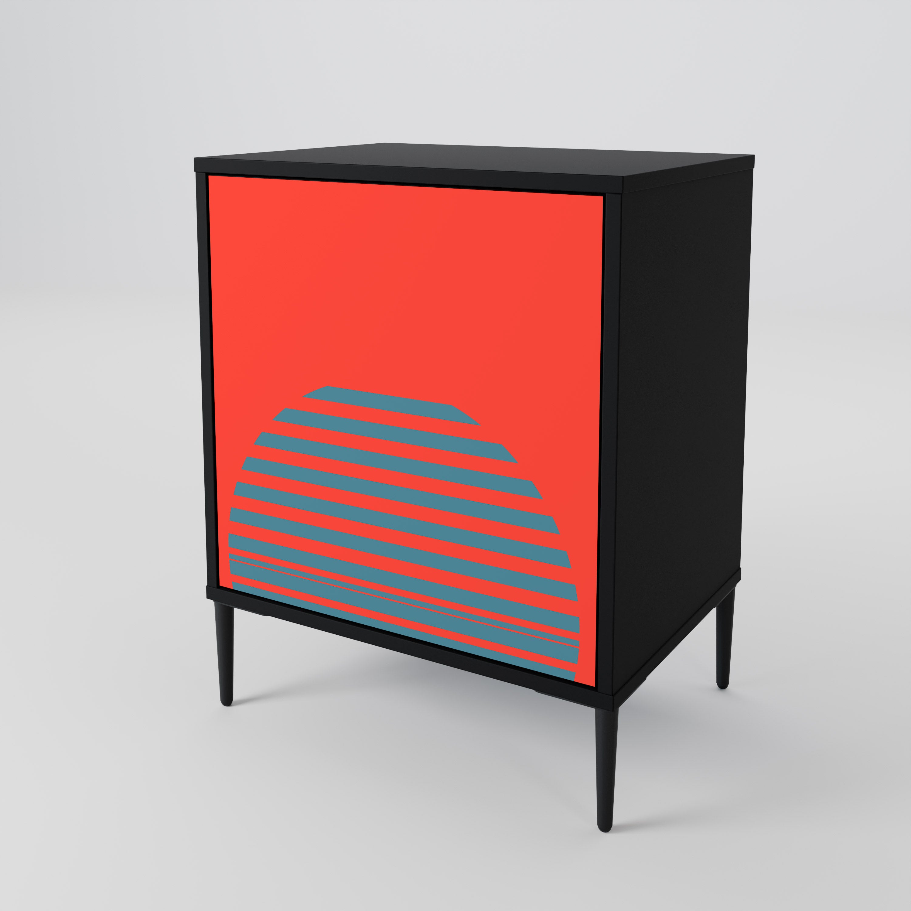 RISING GEOMETRY STARS Sideboard mit 1 Tür in Schwarz