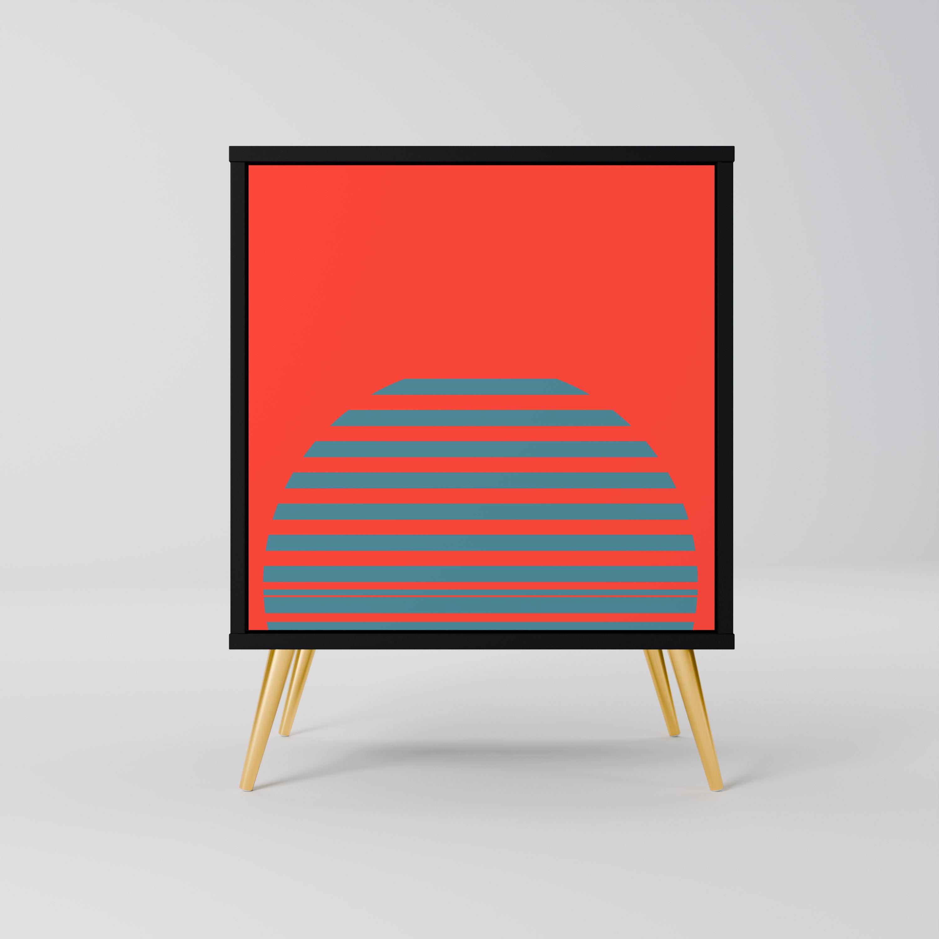 RISING GEOMETRY STARS Sideboard mit 1 Tür in Schwarz