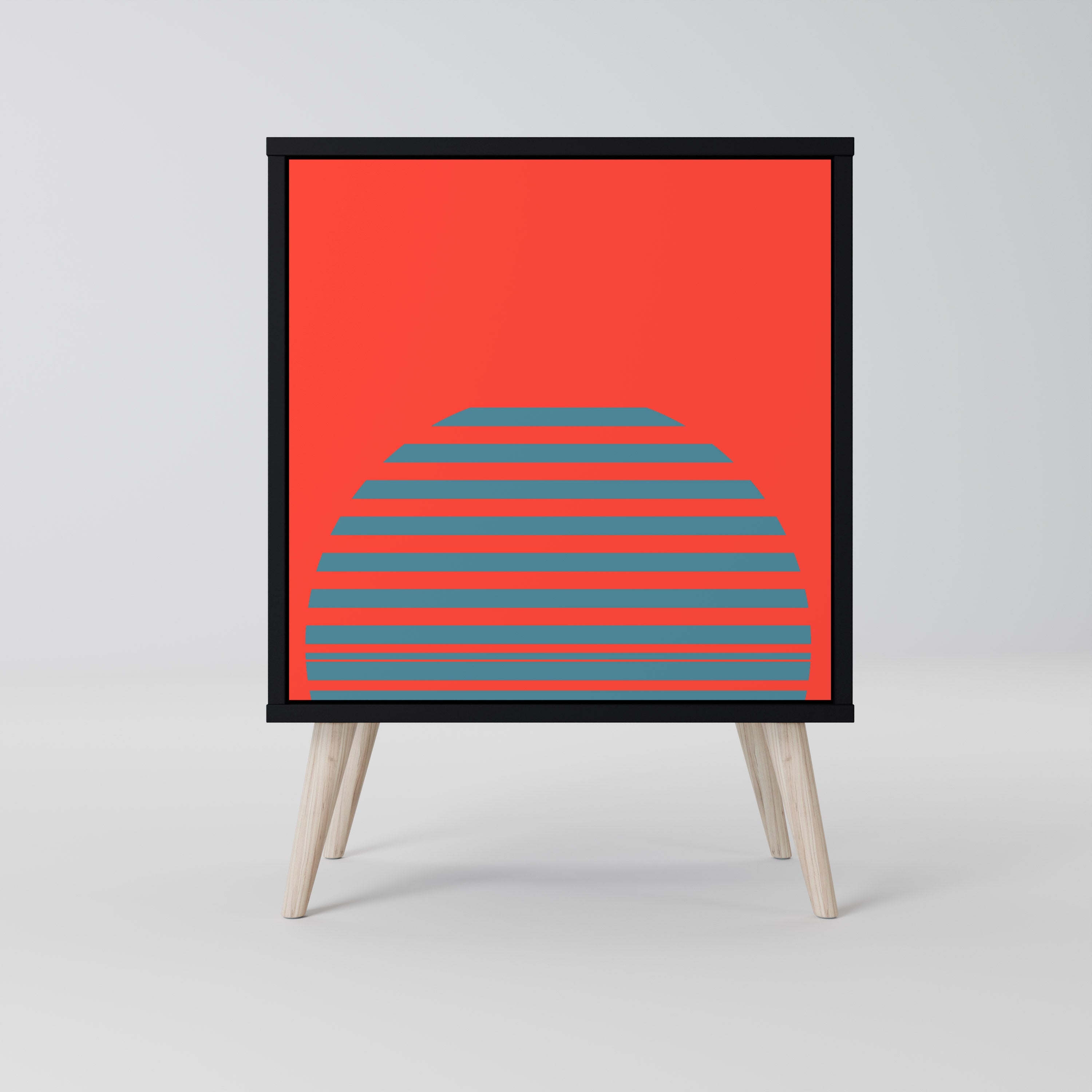 RISING GEOMETRY STARS Sideboard mit 1 Tür in Schwarz