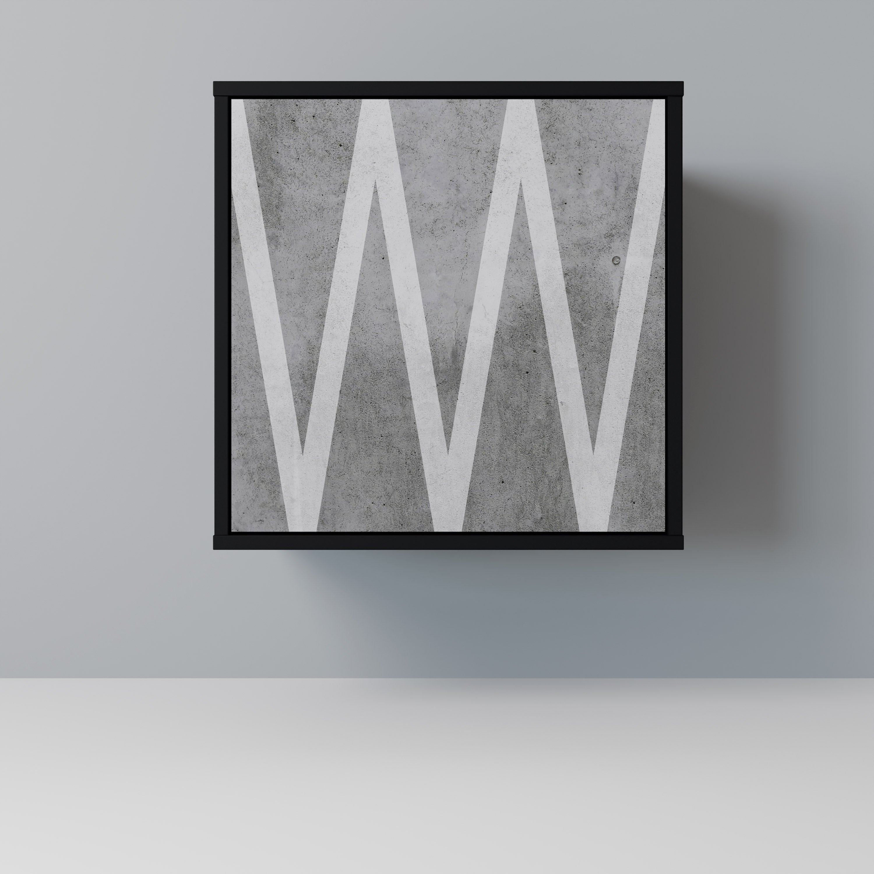 SOLID ZIG ZAG Sideboard mit 1 Tür in Schwarz