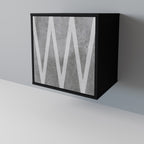 SOLID ZIG ZAG 1-Door Sideboard in Black Finish