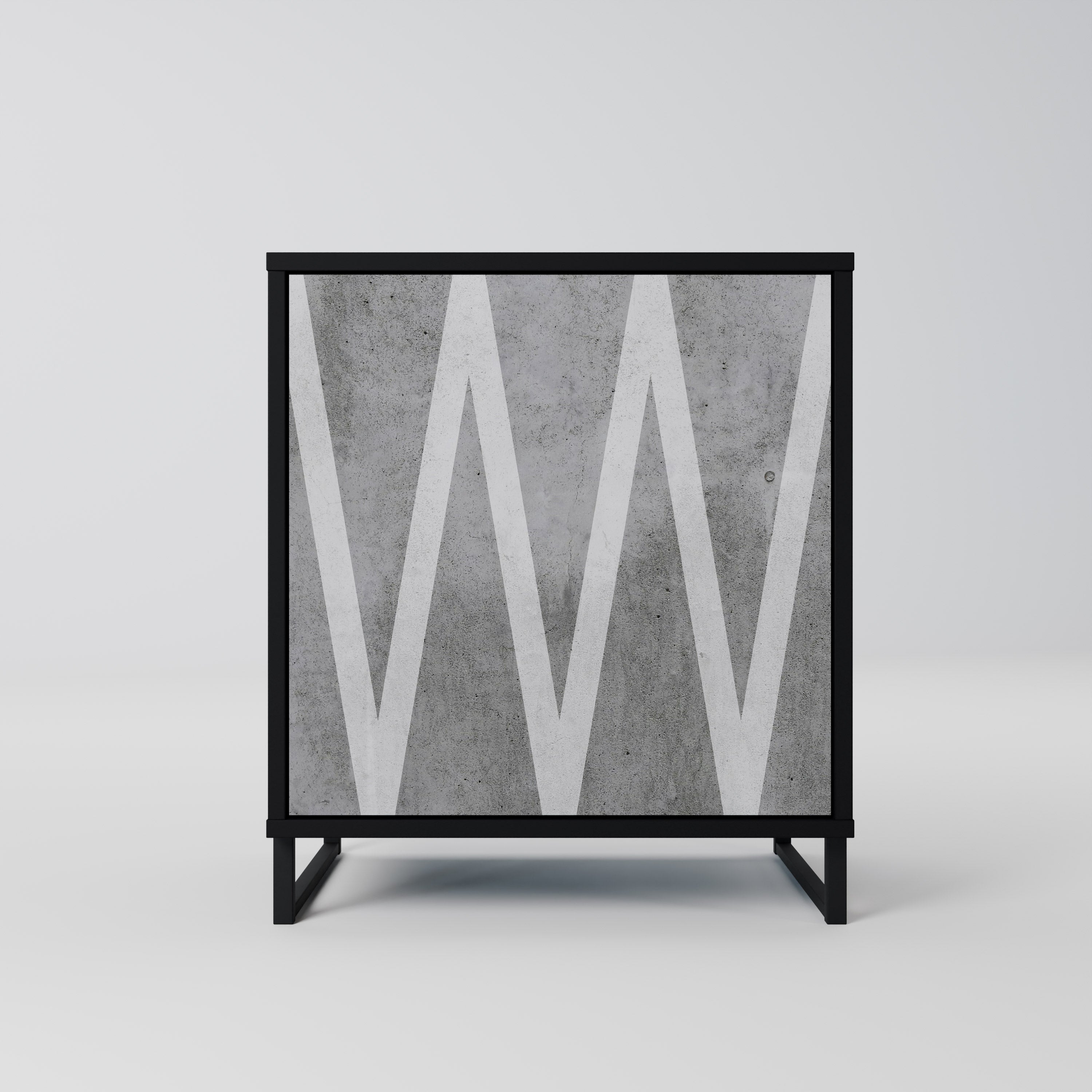 SOLID ZIG ZAG Sideboard mit 1 Tür in Schwarz