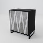 SOLID ZIG ZAG 1-Door Sideboard in Black Finish