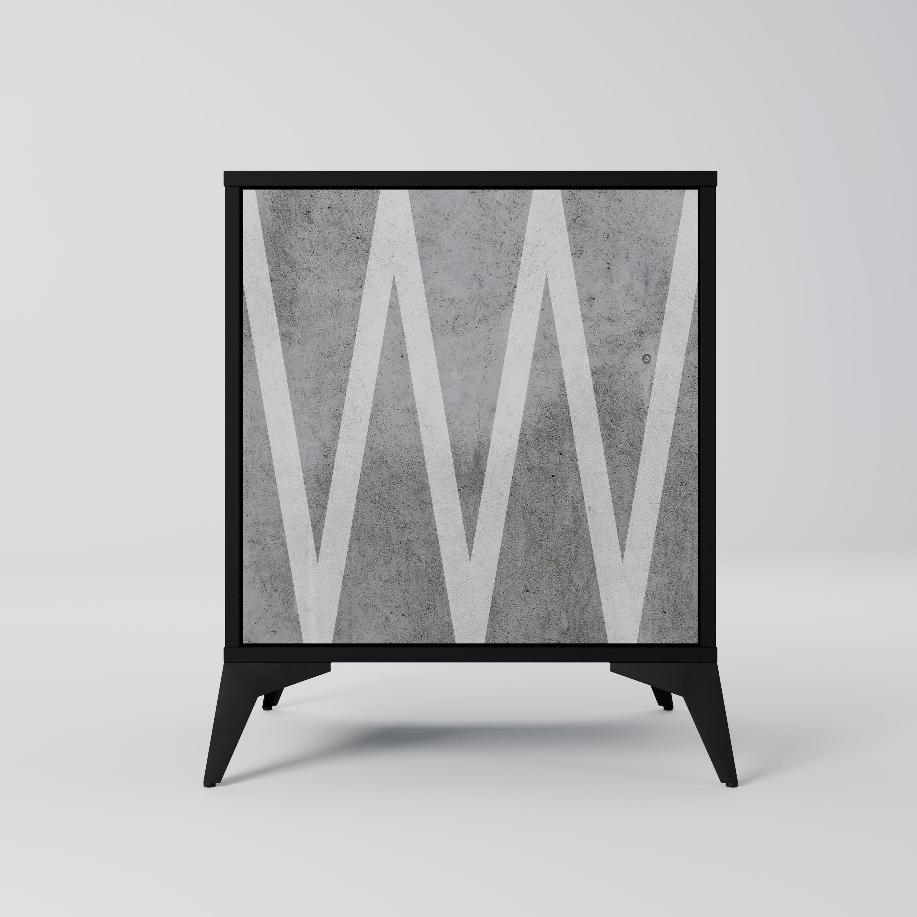 SOLID ZIG ZAG Sideboard mit 1 Tür in Schwarz