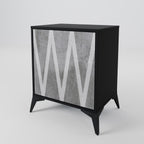 SOLID ZIG ZAG 1-Door Sideboard in Black Finish