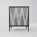 SOLID ZIG ZAG 1-Door Sideboard in Black Finish