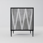 SOLID ZIG ZAG 1-Door Sideboard in Black Finish