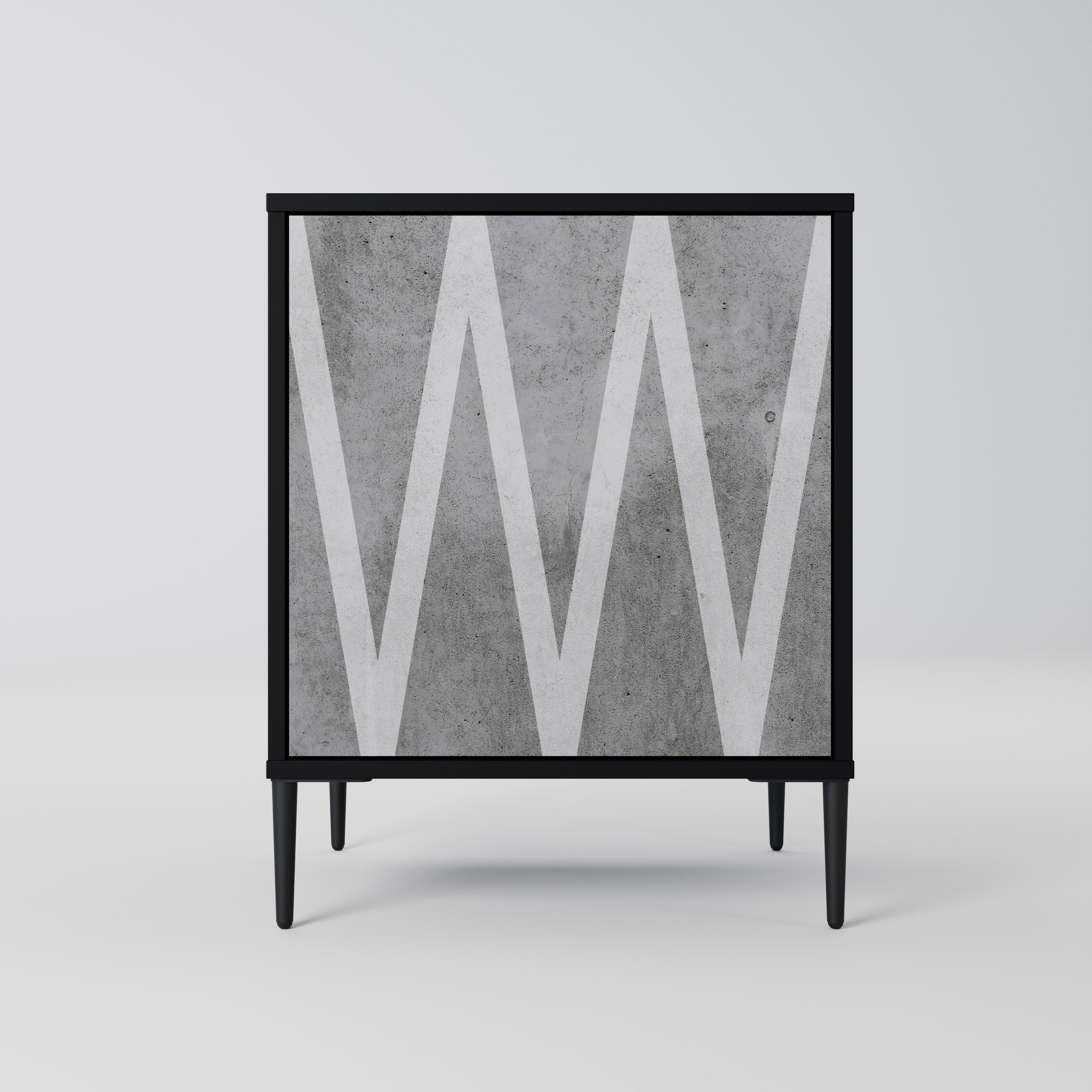 SOLID ZIG ZAG Sideboard mit 1 Tür in Schwarz