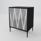 SOLID ZIG ZAG 1-Door Sideboard in Black Finish