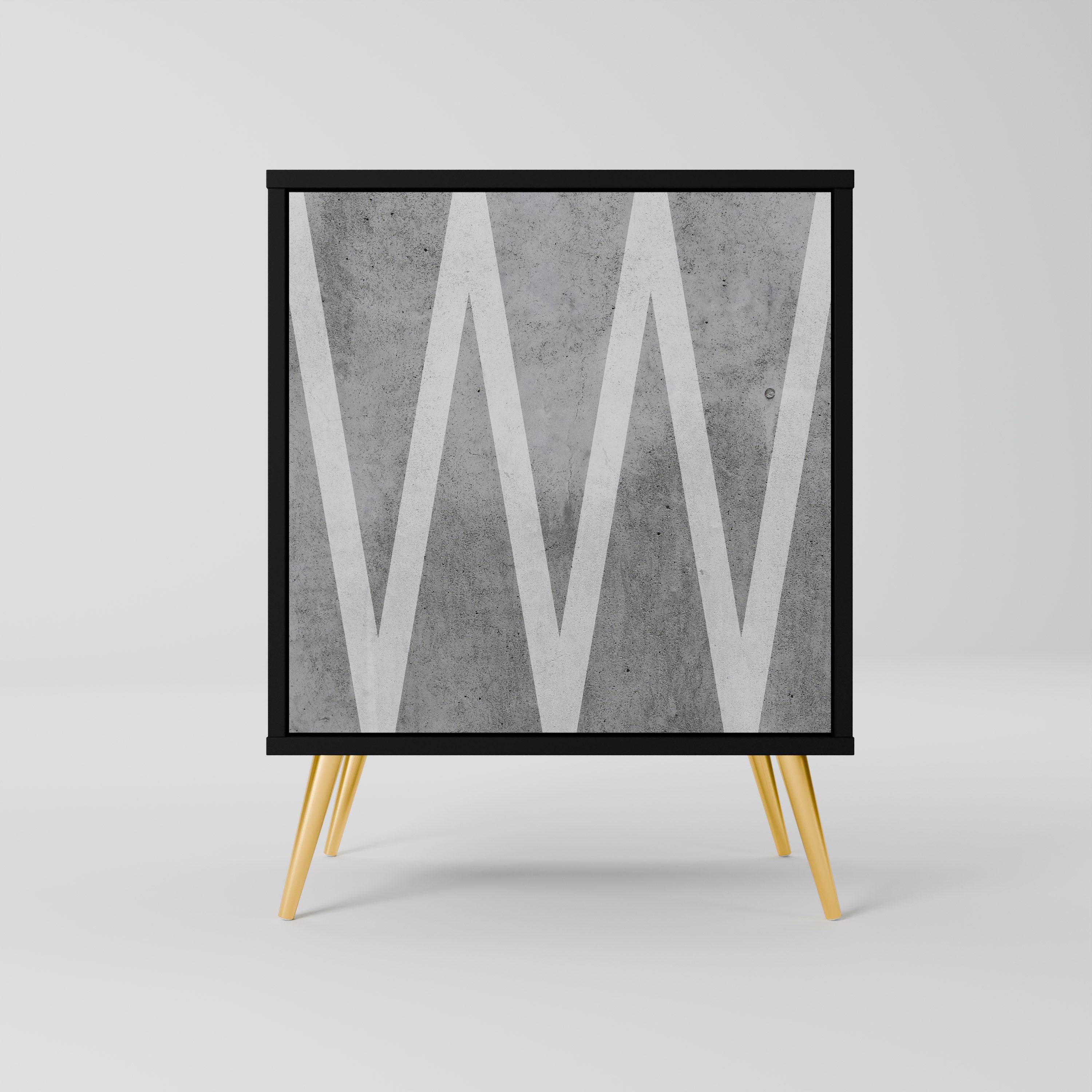 SOLID ZIG ZAG Sideboard mit 1 Tür in Schwarz