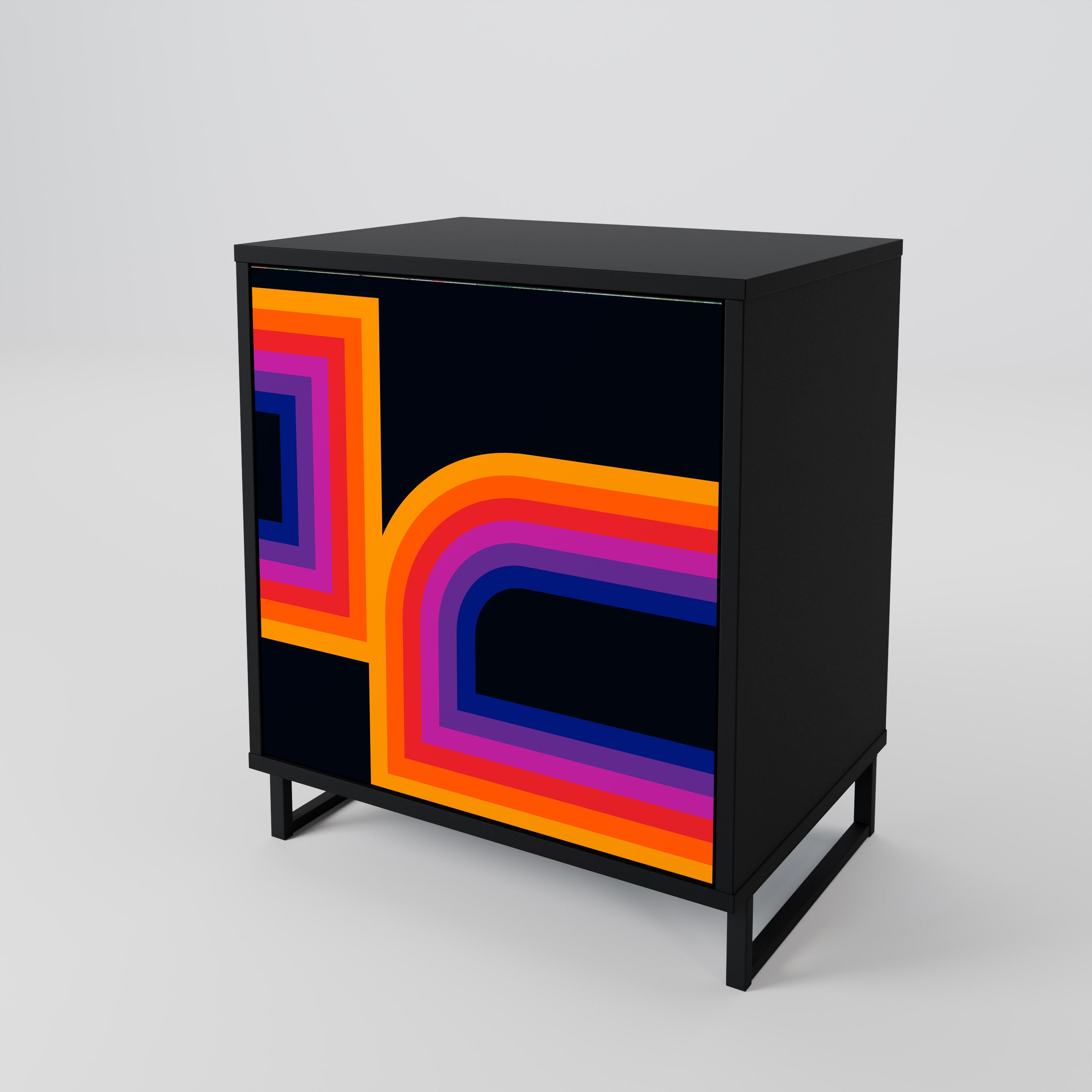 BLINDED BY THE LIGHTS Sideboard mit 1 Tür in Schwarz