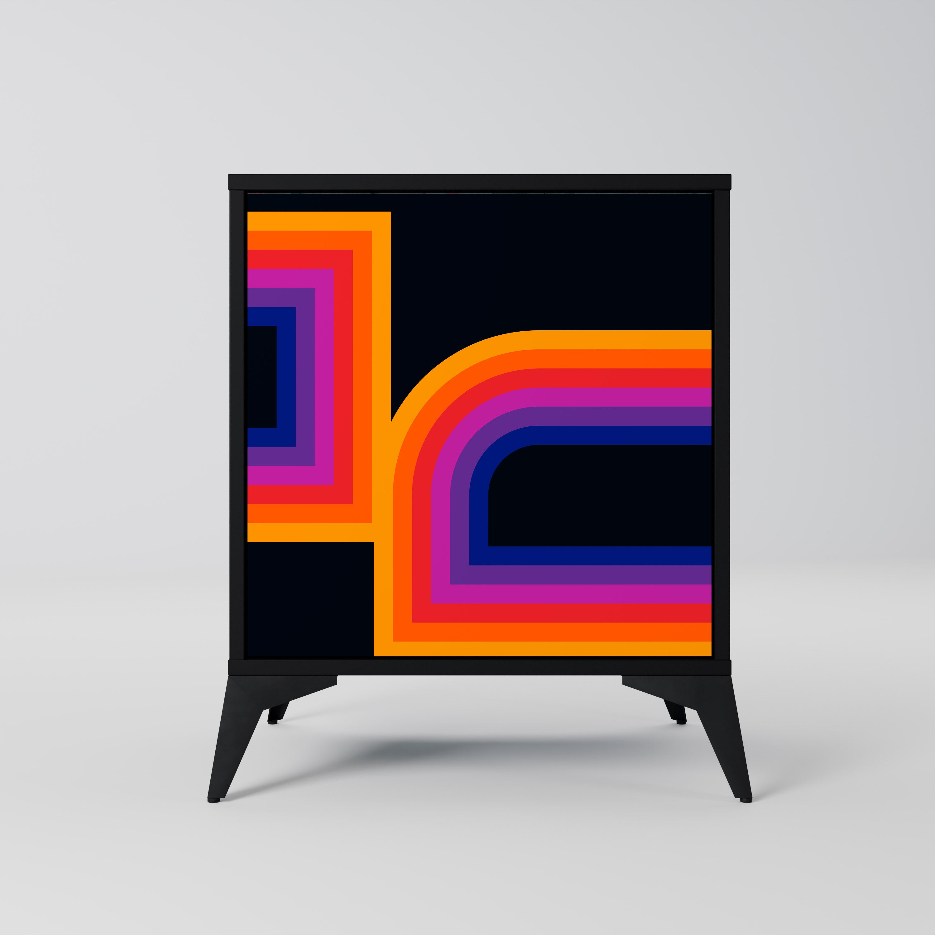 BLINDED BY THE LIGHTS Sideboard mit 1 Tür in Schwarz