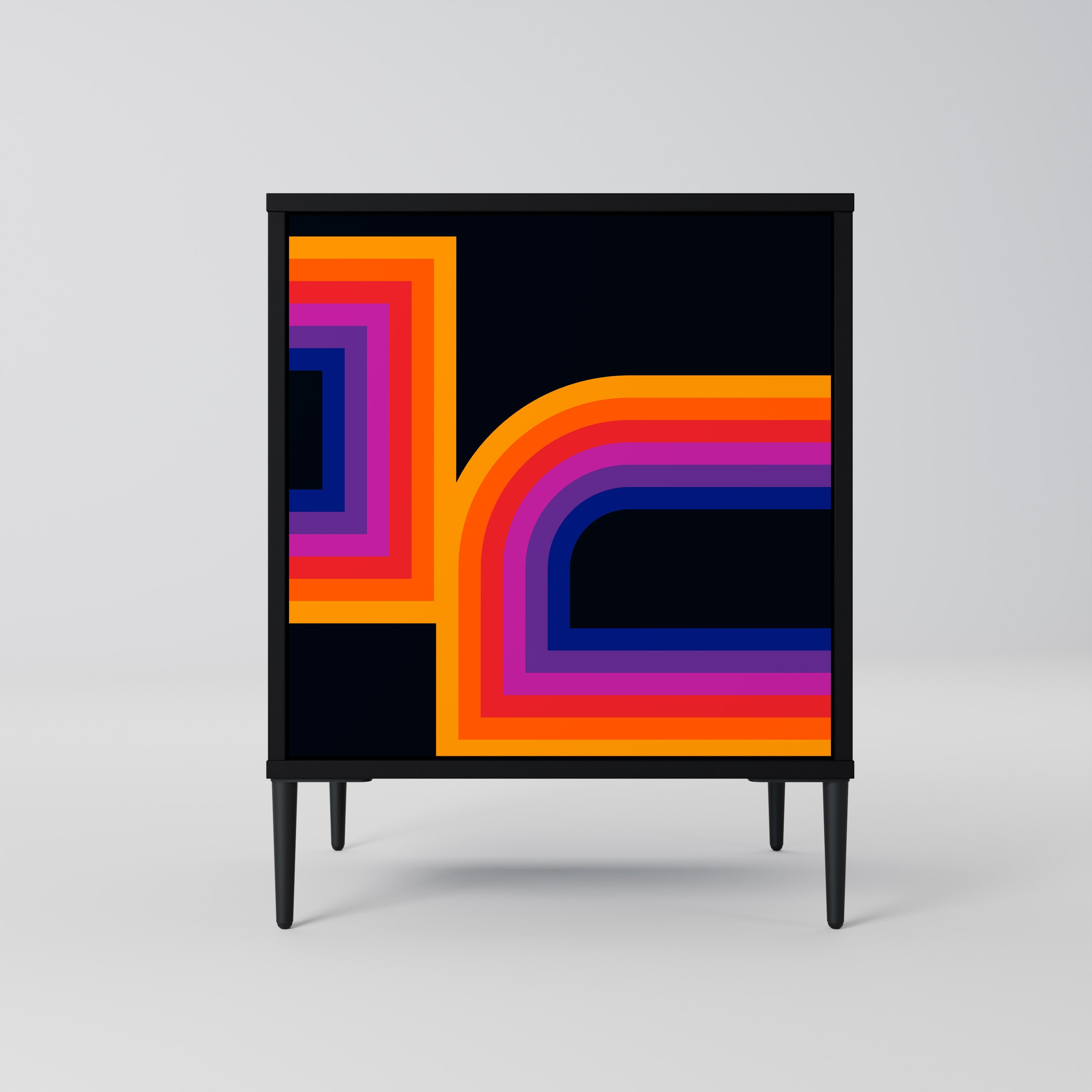 BLINDED BY THE LIGHTS Sideboard mit 1 Tür in Schwarz