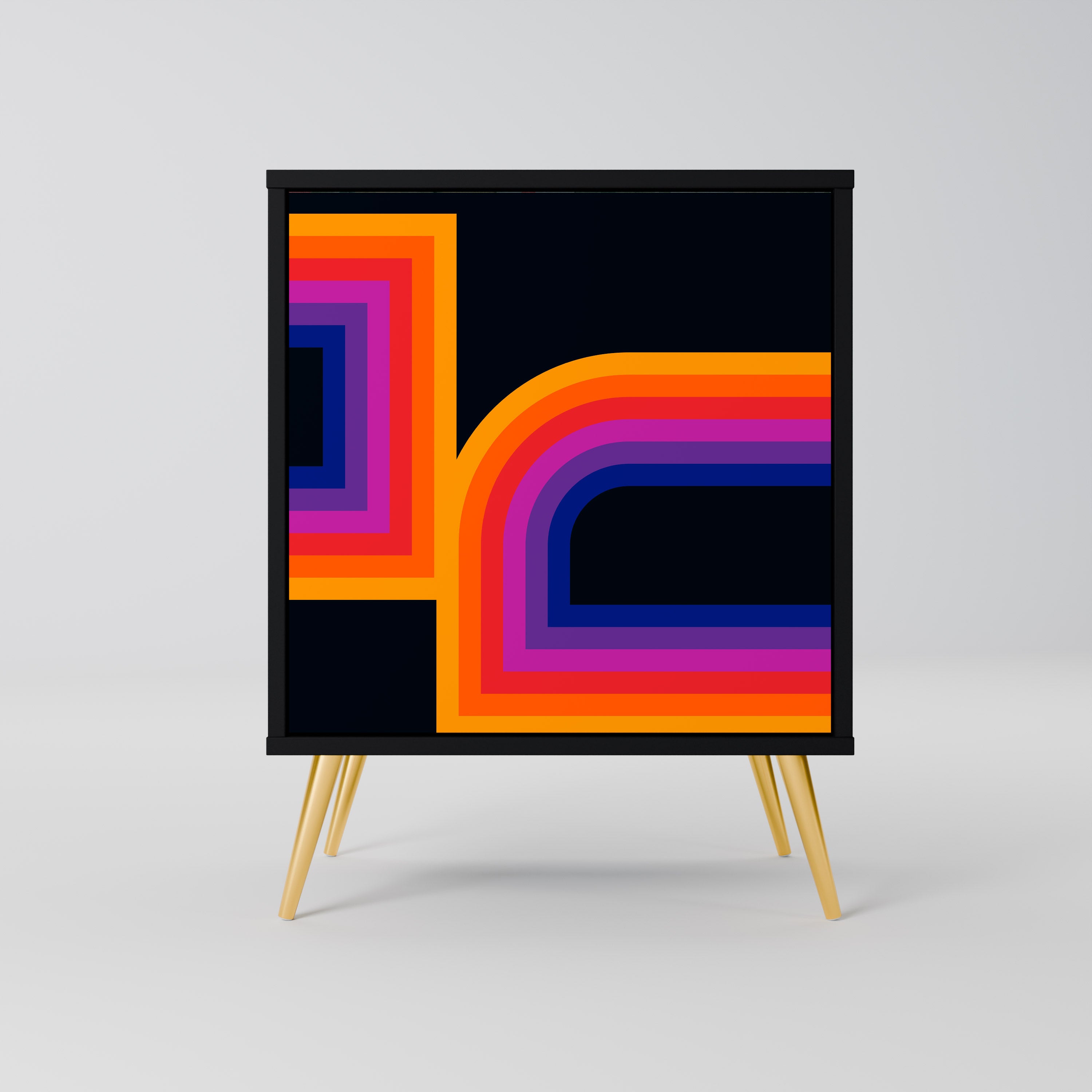 BLINDED BY THE LIGHTS Sideboard mit 1 Tür in Schwarz