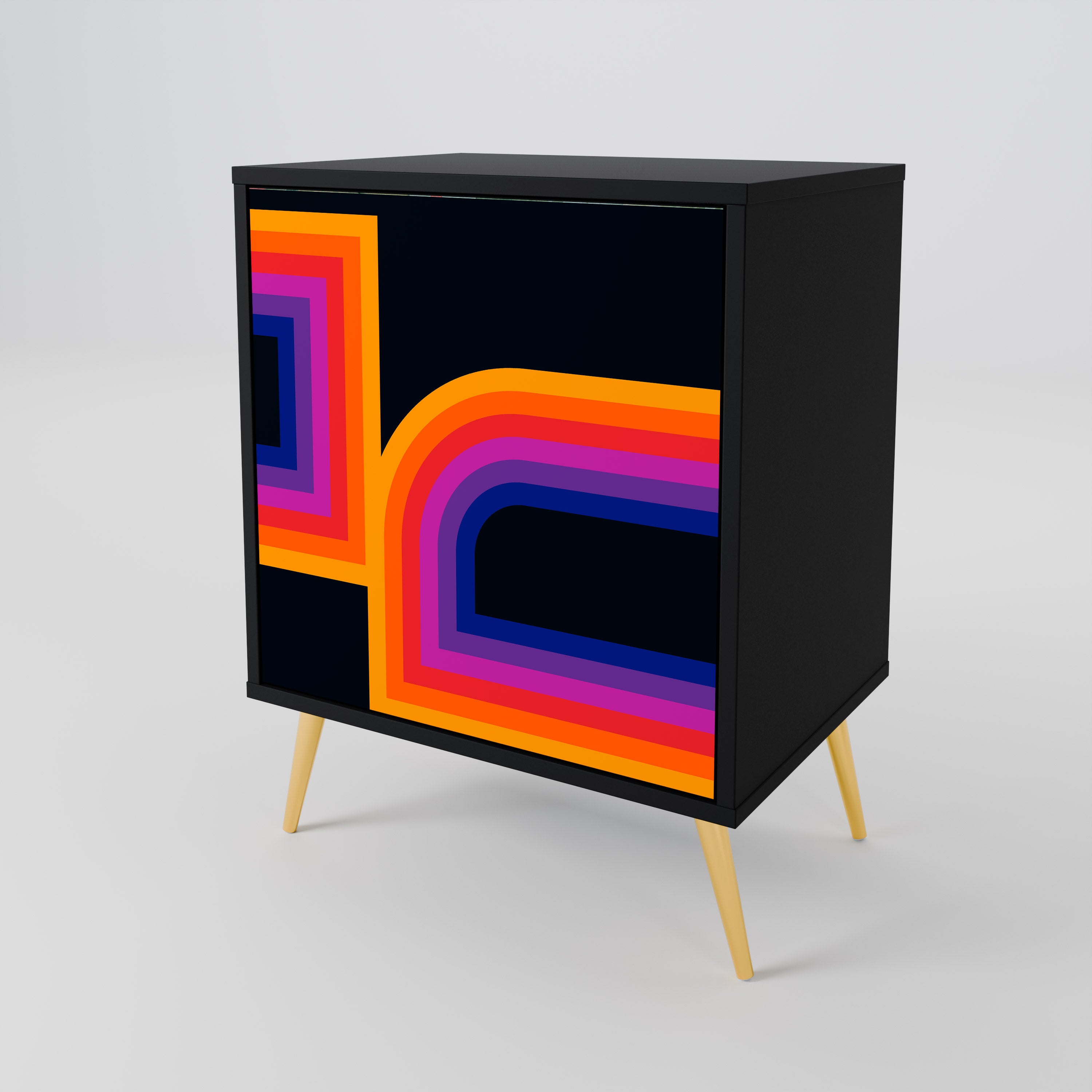 BLINDED BY THE LIGHTS Sideboard mit 1 Tür in Schwarz