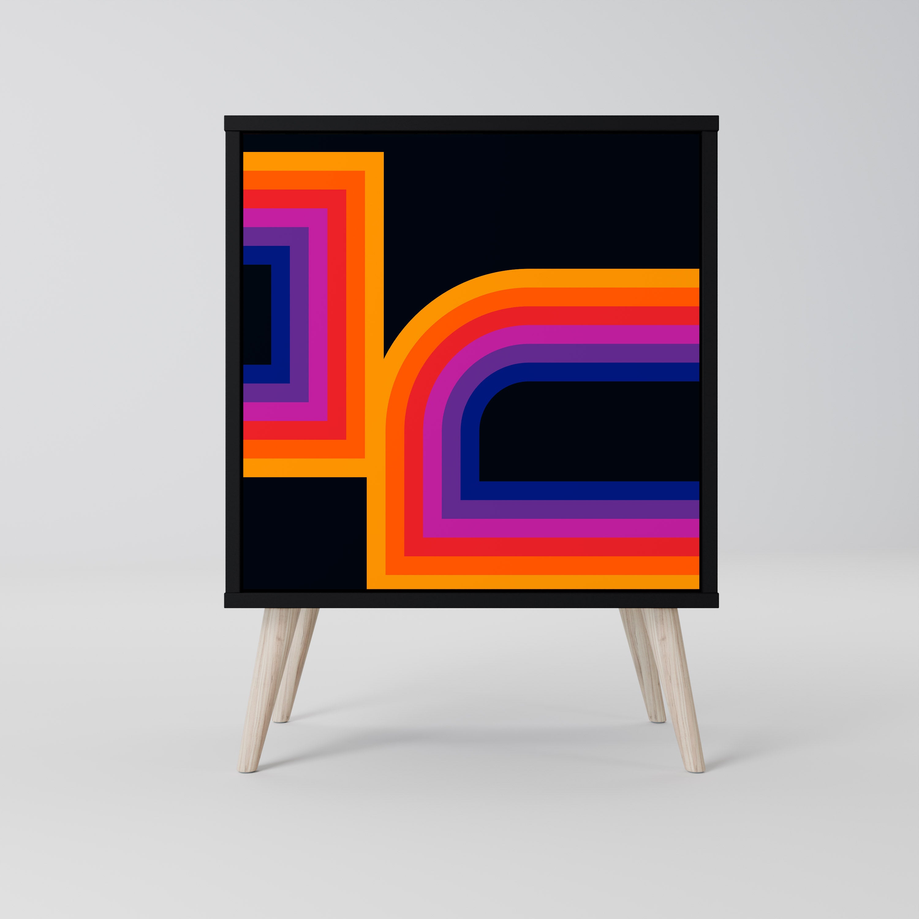 BLINDED BY THE LIGHTS Sideboard mit 1 Tür in Schwarz