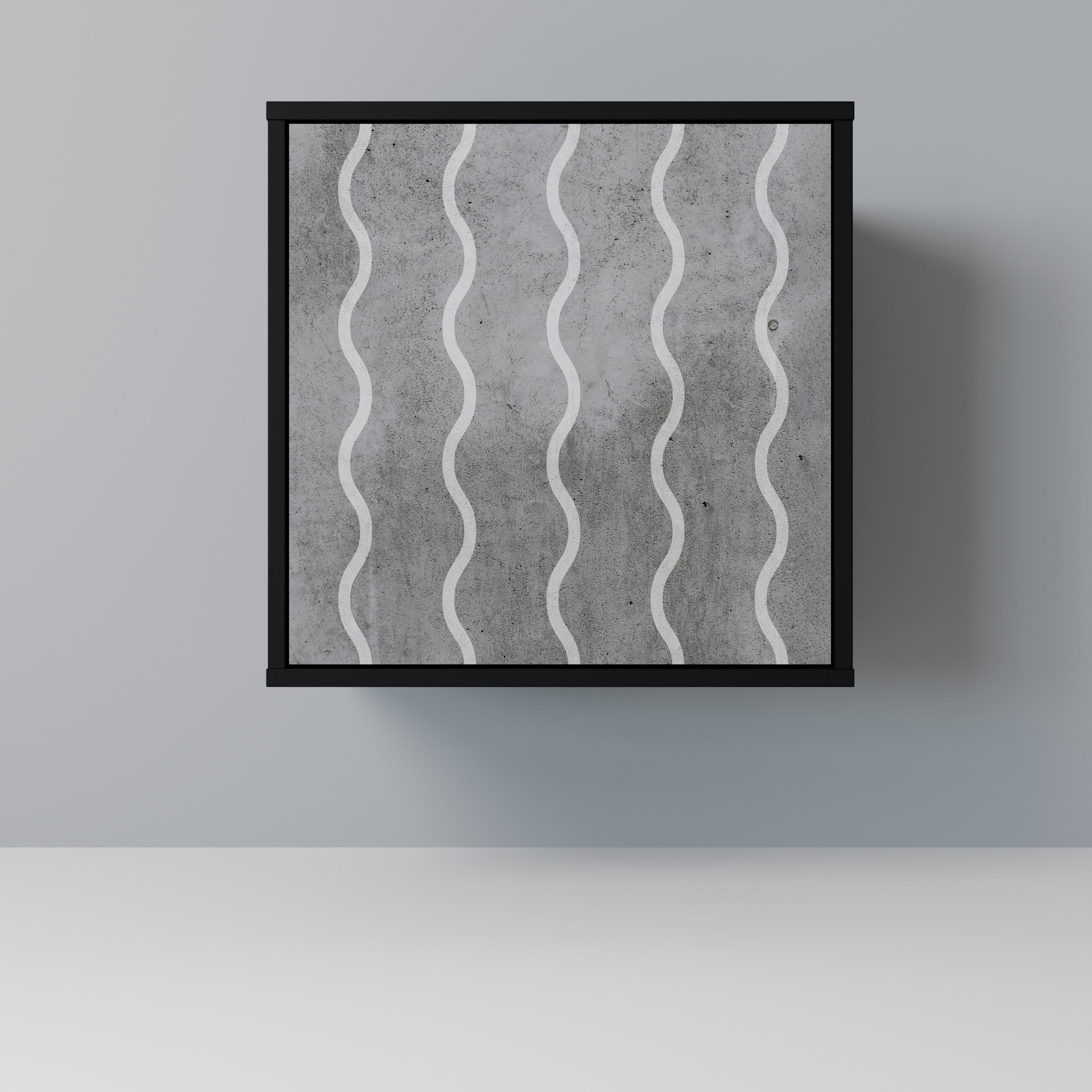 WAVES OF CONCRETE Sideboard mit 1 Tür in Schwarz