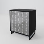 WAVES OF CONCRETE 1-Door Sideboard in Black Finish